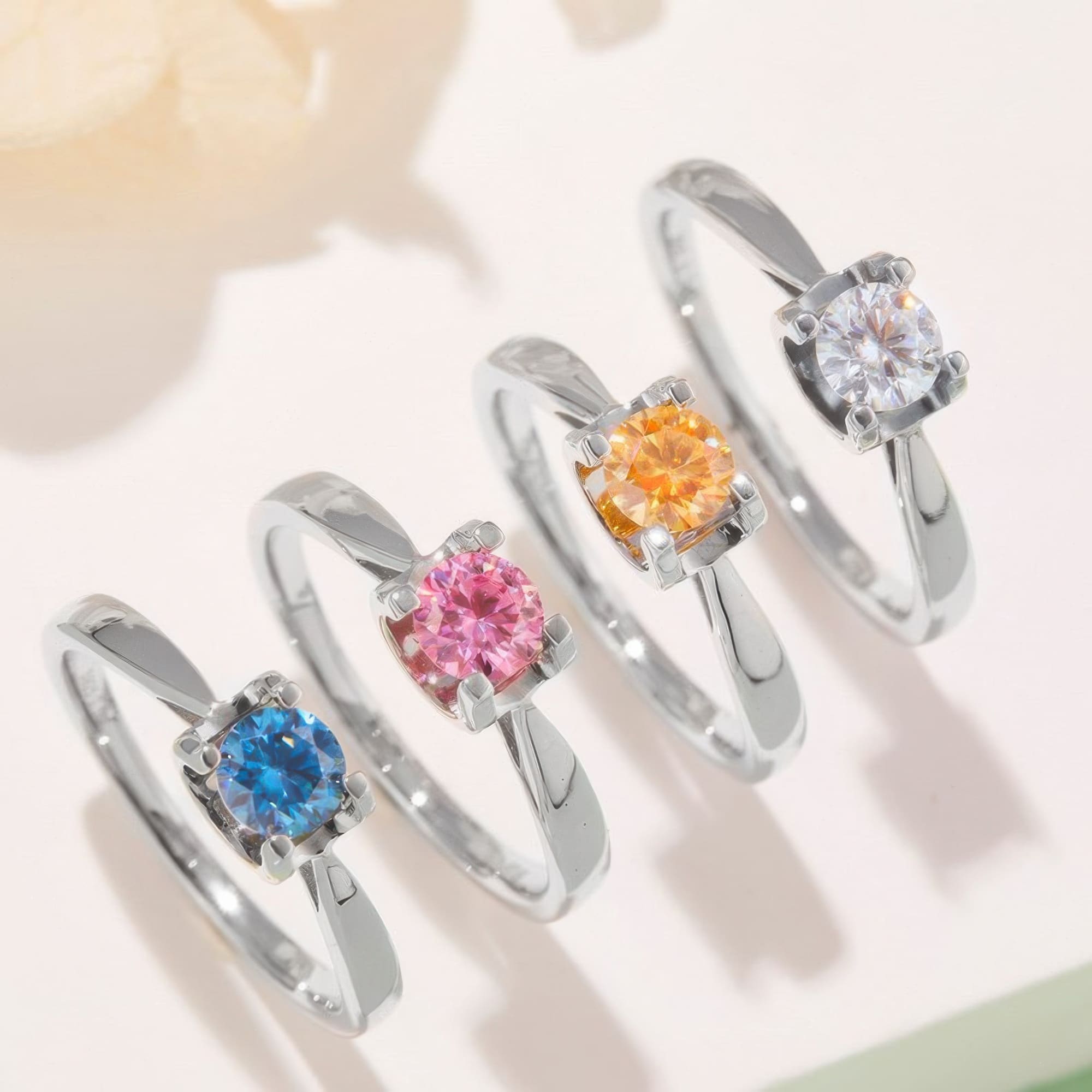 925 Silver Moissanite Fashion Ring | Geometric Straight Arm Design - Image 2