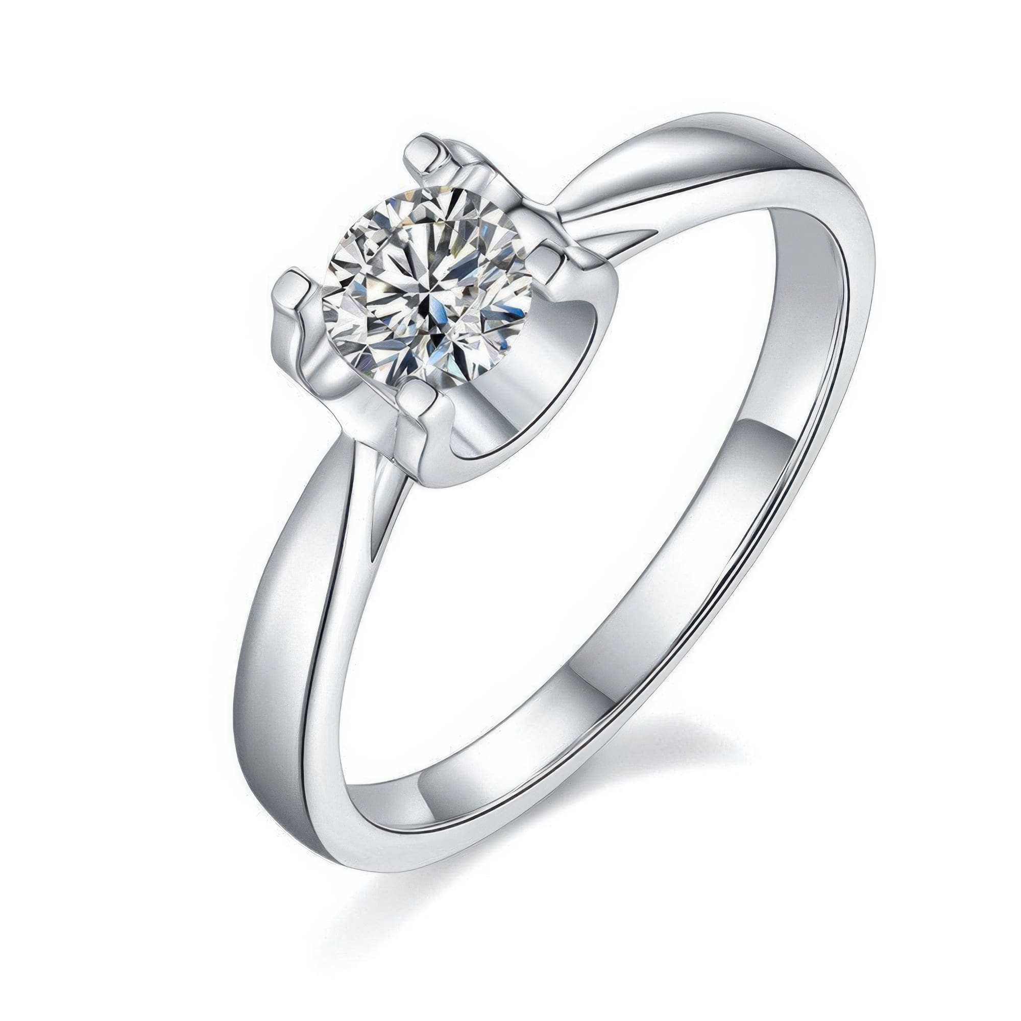 925 Silver Moissanite Fashion Ring | Geometric Straight Arm Design