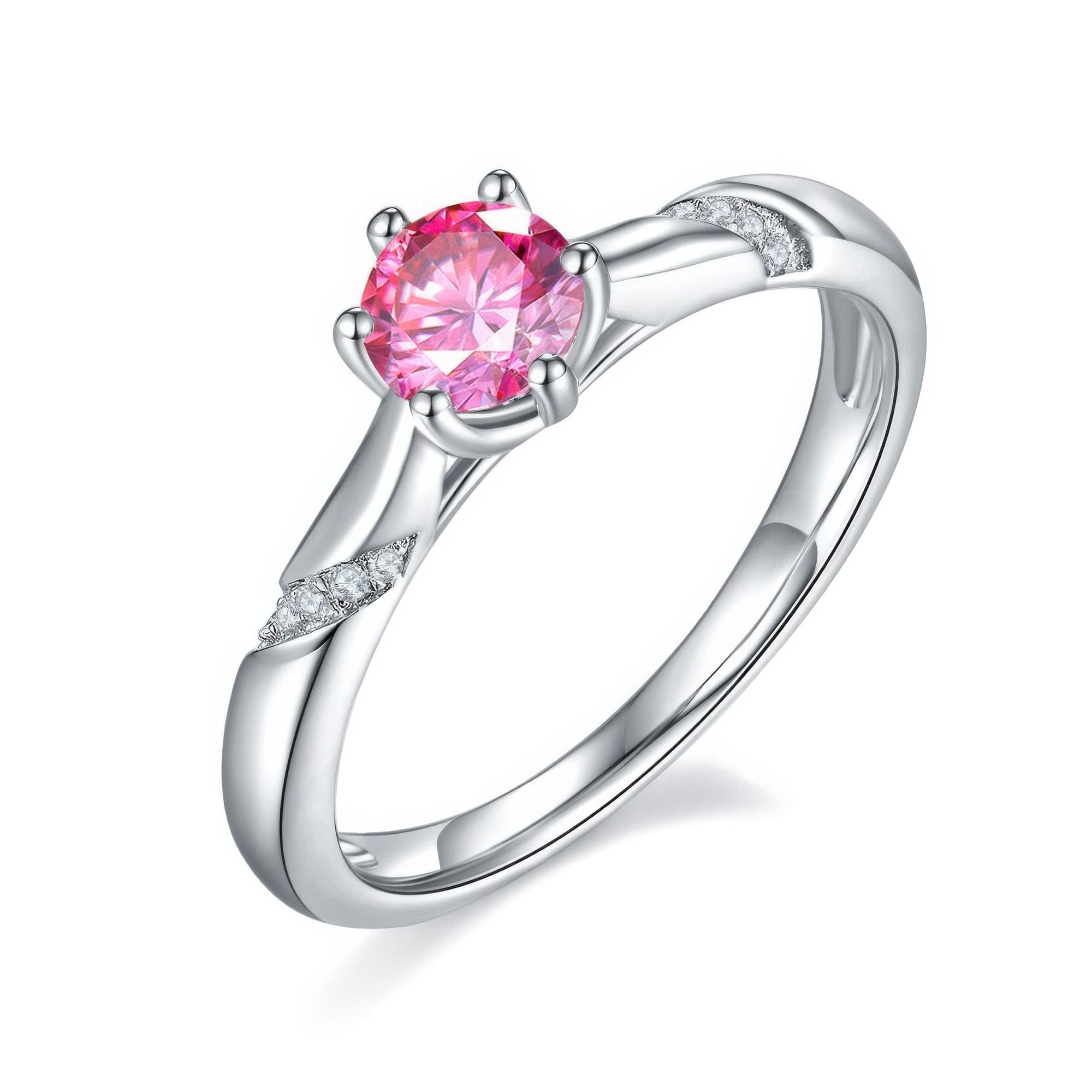 0.5ct Round Brilliant Cut Moissanite Ring |  | 925 Sterling Silver - Image 4