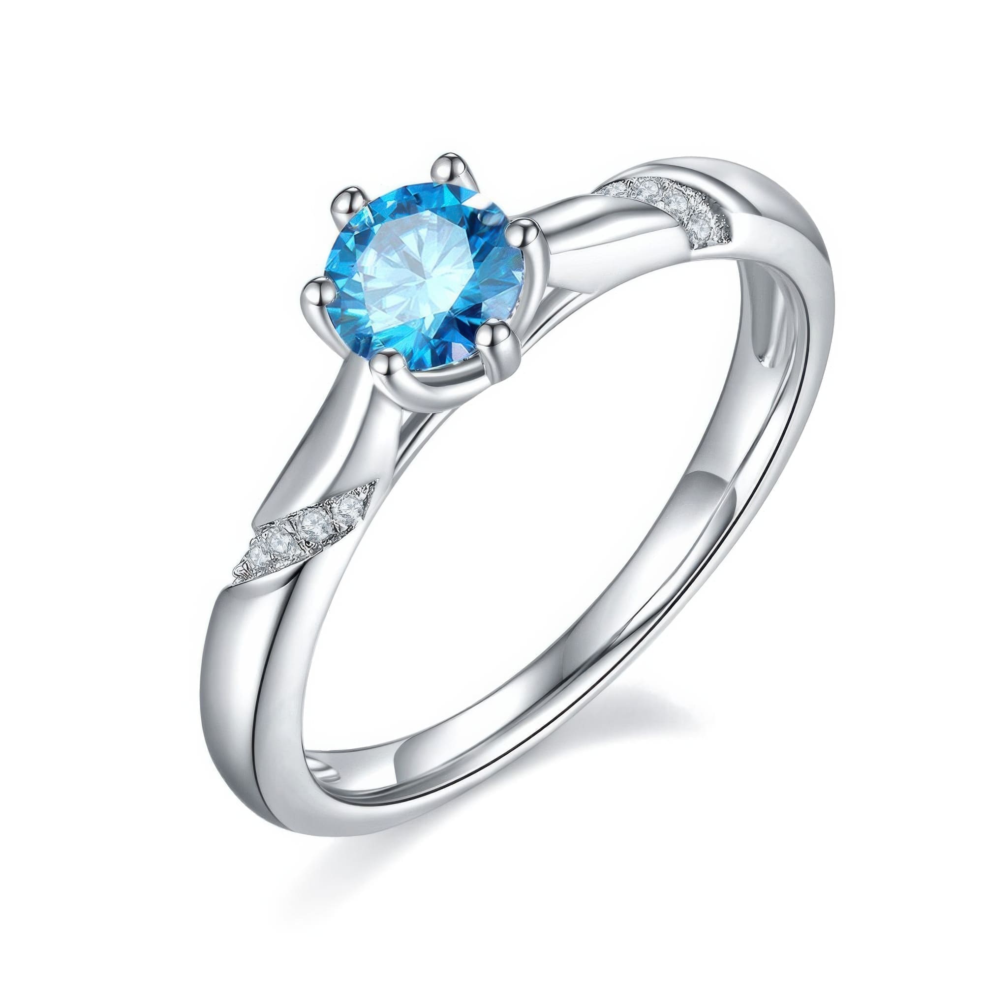 0.5ct Round Brilliant Cut Moissanite Ring |  | 925 Sterling Silver - Image 6