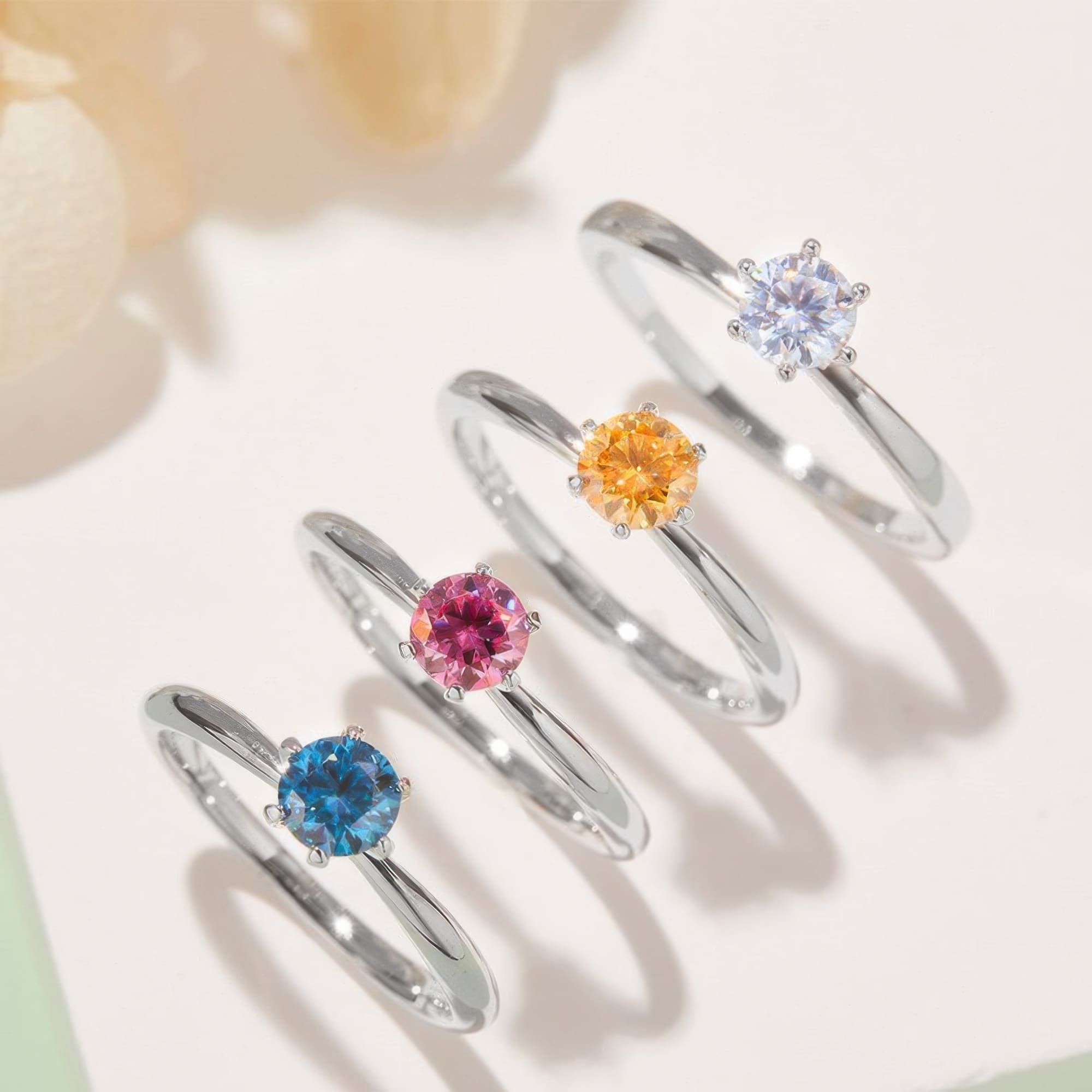 0.5ct Round Cut Moissanite Ring | D Color Minimalism Style - Image 2