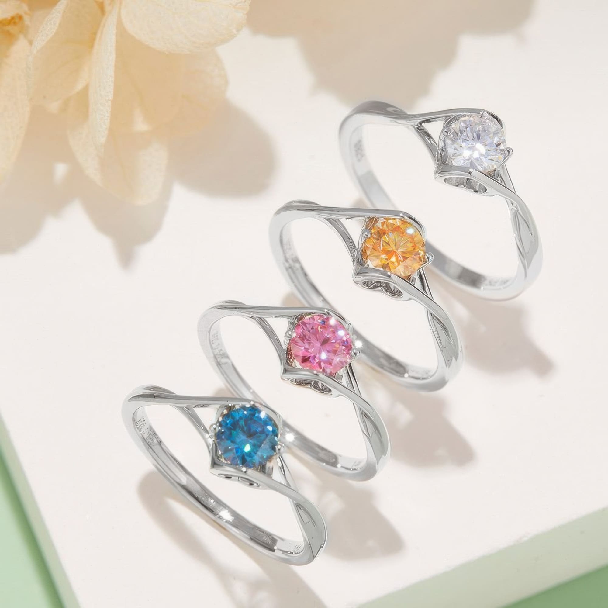 Angel Kiss Moissanite Ring | 0.5ct D Color Sweet Statement Ring - Image 2