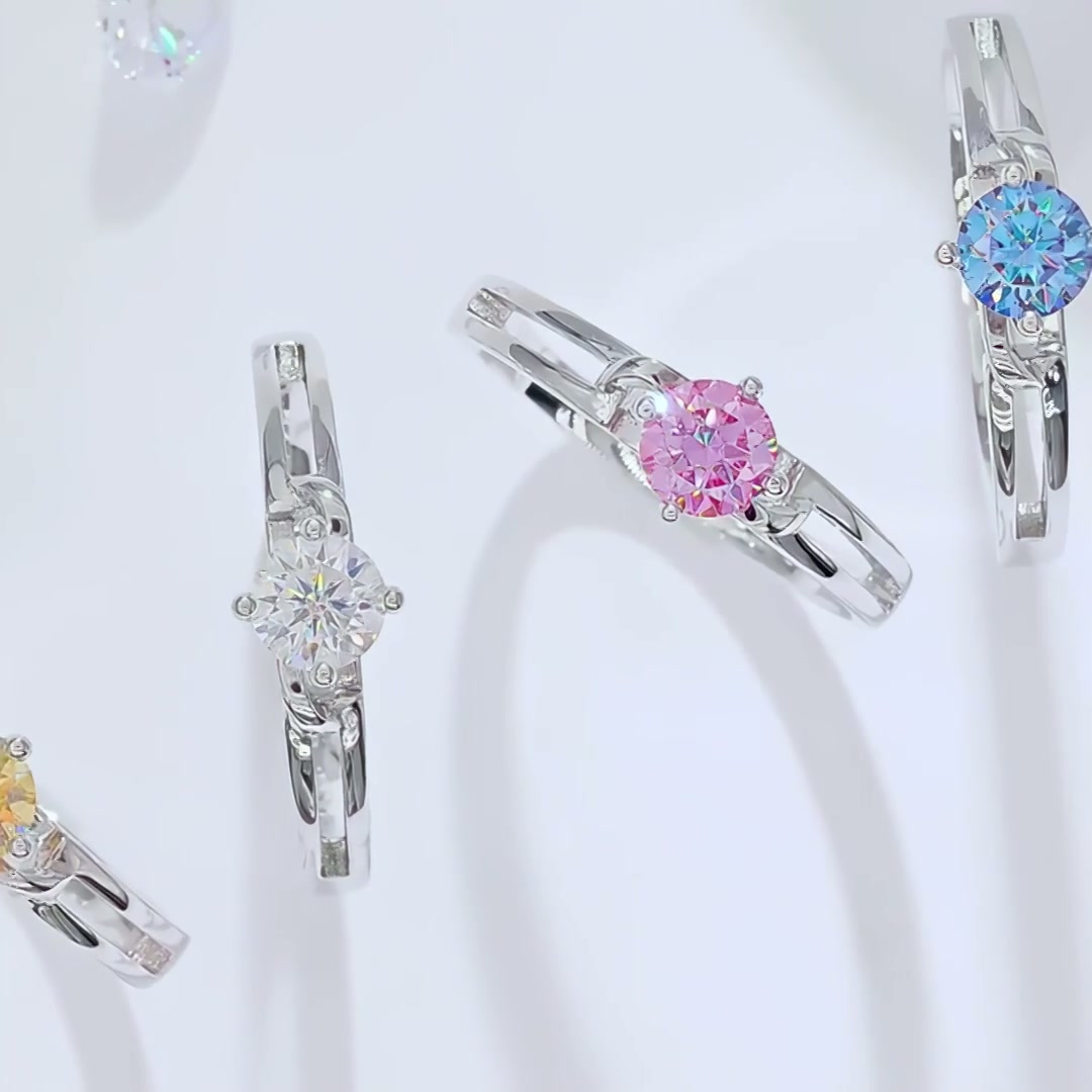 925 Silver Moissanite Bow Ring | Dainty 0.5ct Fashion Statement Ring product video thumbnail