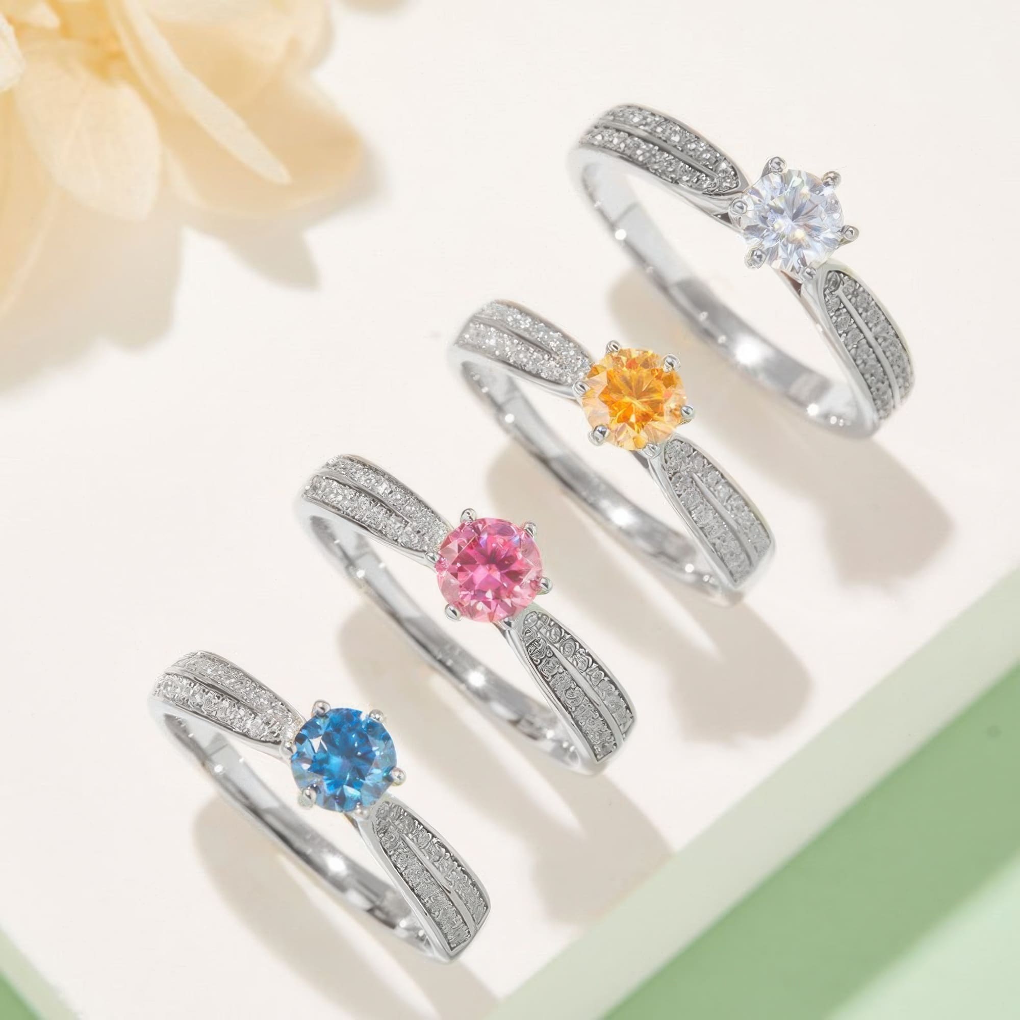 Starlight Moissanite Ring | 0.5ct Luxury Queen Design - alternate view