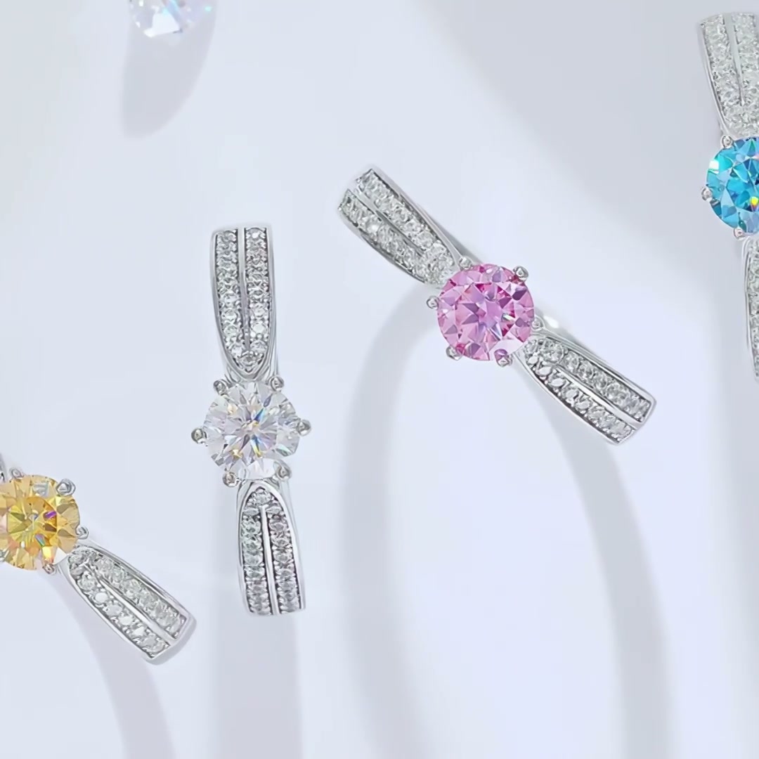 Starlight Moissanite Ring | 0.5ct Luxury Queen Design product video thumbnail