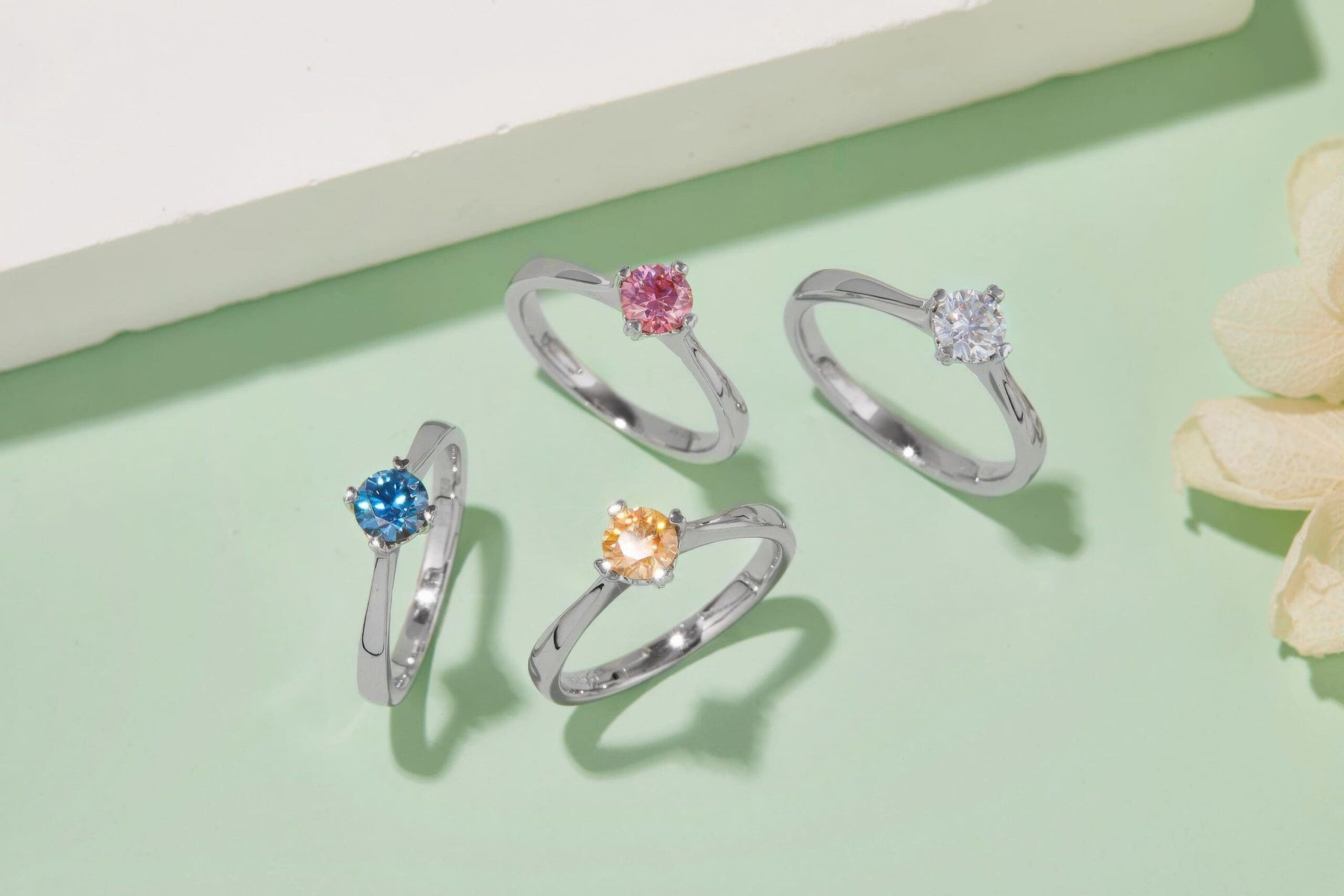 Geometric Moissanite Statement Ring | Multi-Color 0.5ct - Image 3