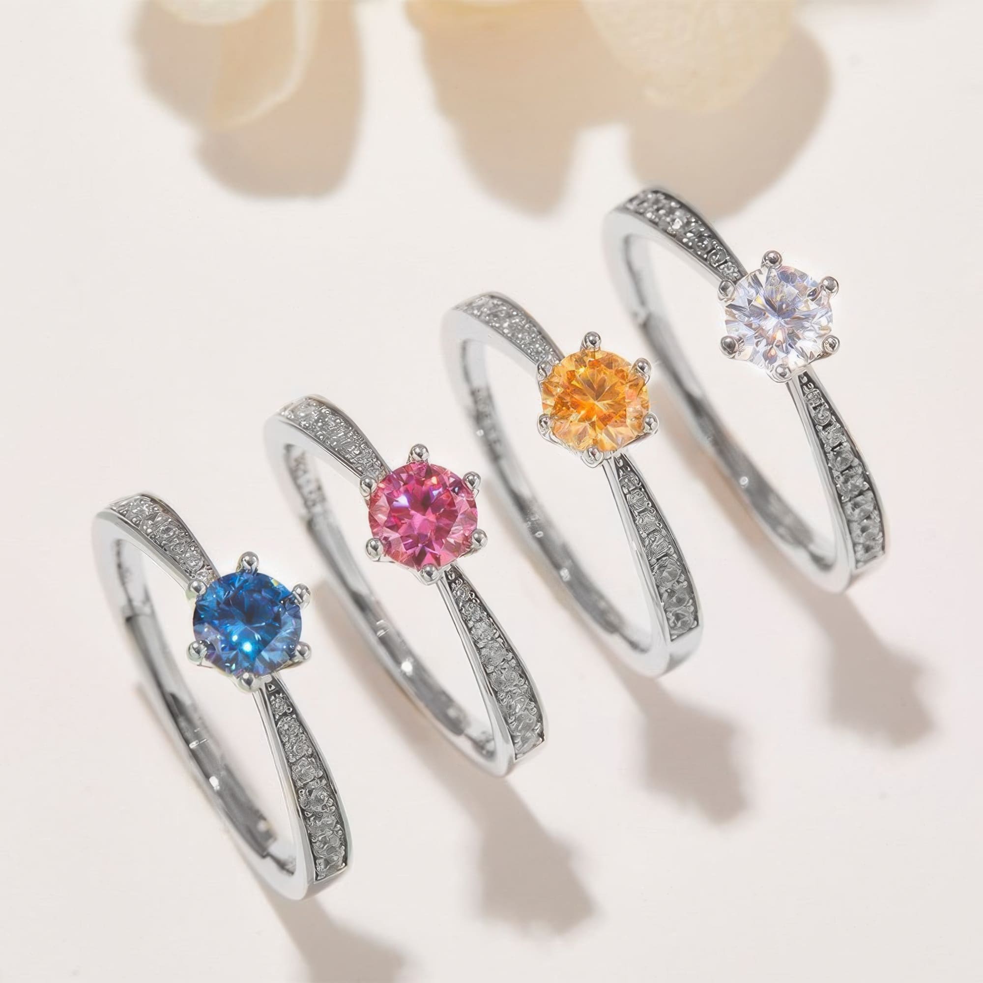 925 Silver Moissanite Ring | Multi-Color Fashion Engagement Band - Image 2