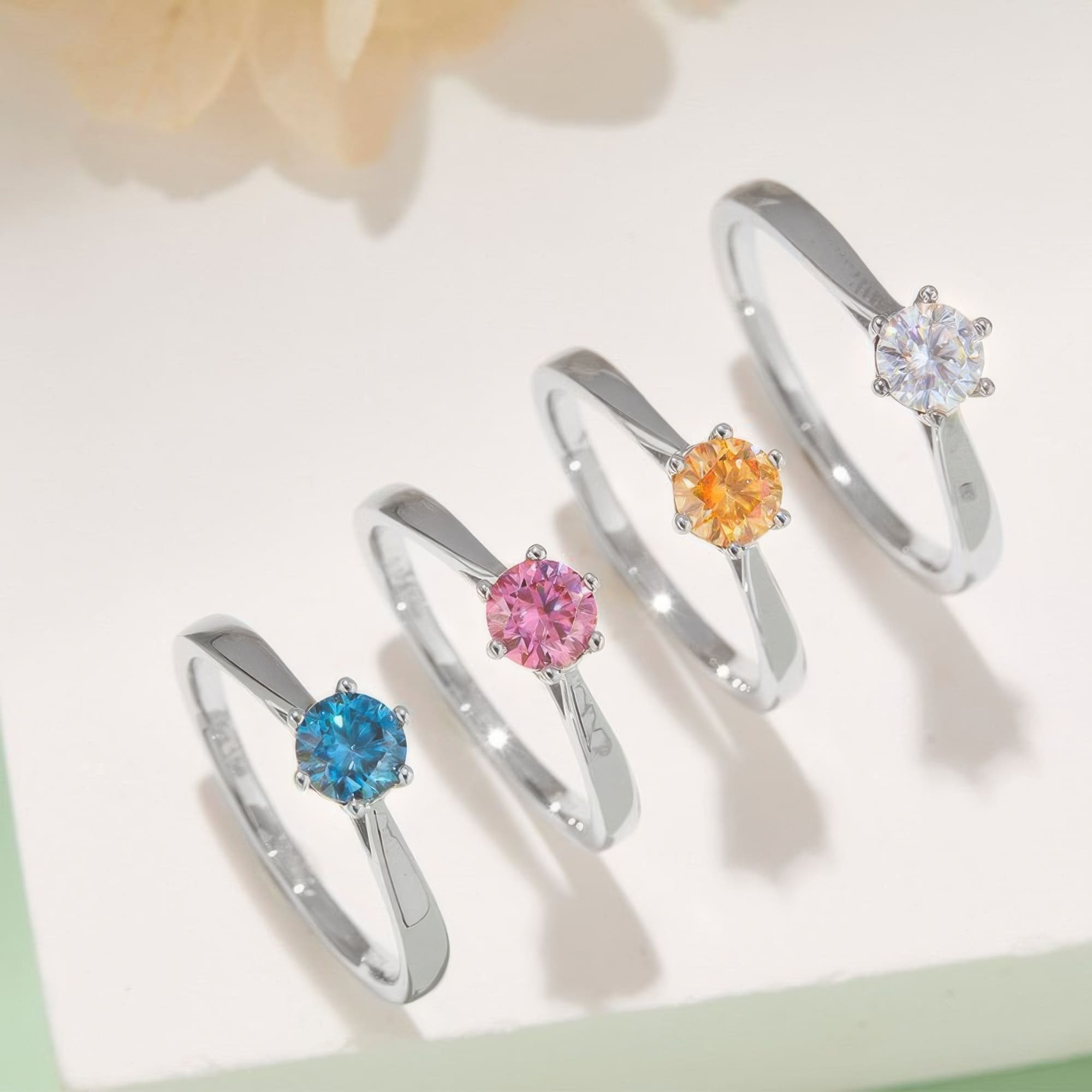 925 Silver Geometric Moissanite Ring - Image 2