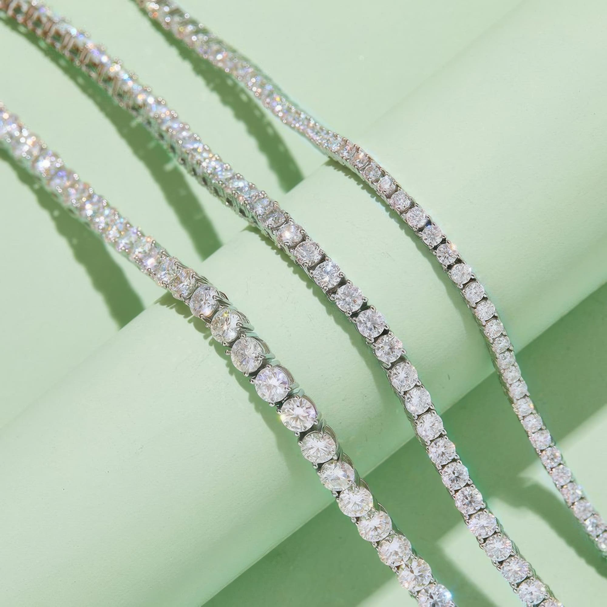 3mm Moissanite Tennis Chain Necklace - Image 2