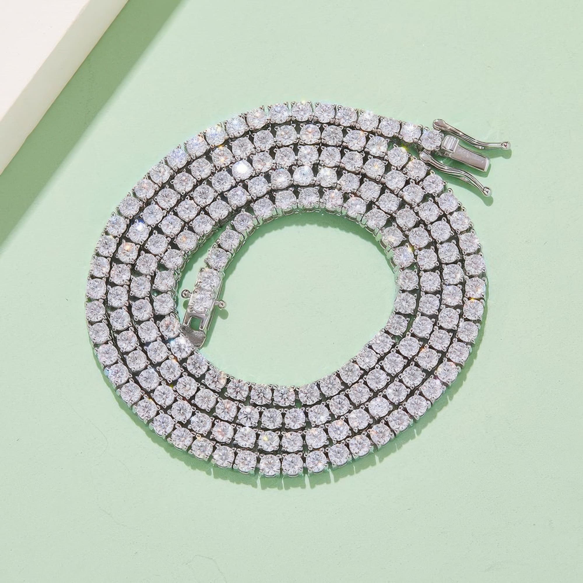 3mm Moissanite Tennis Chain Necklace - Image 4