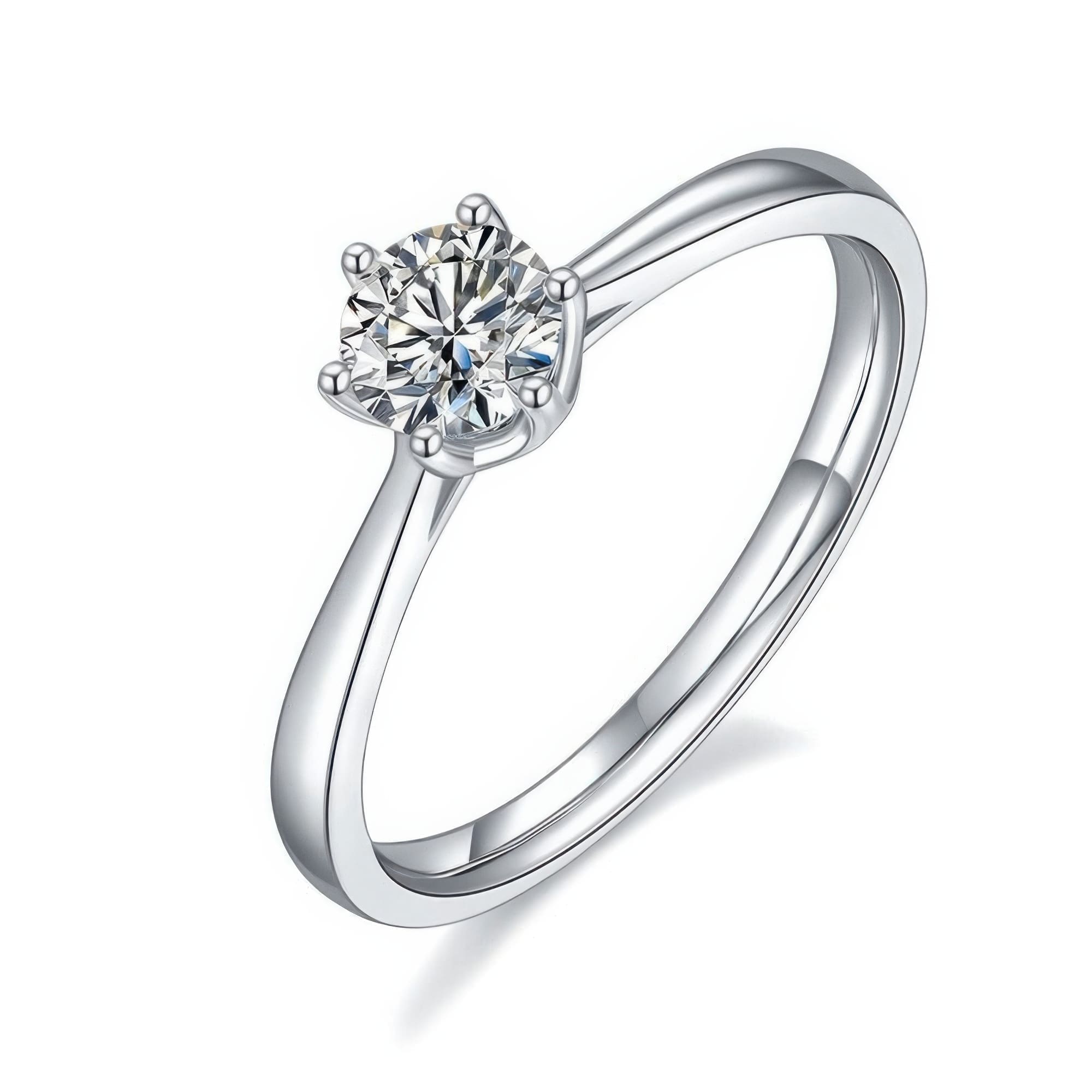 0.50ct 6-Prong Classic Moissanite Solitaire Ring