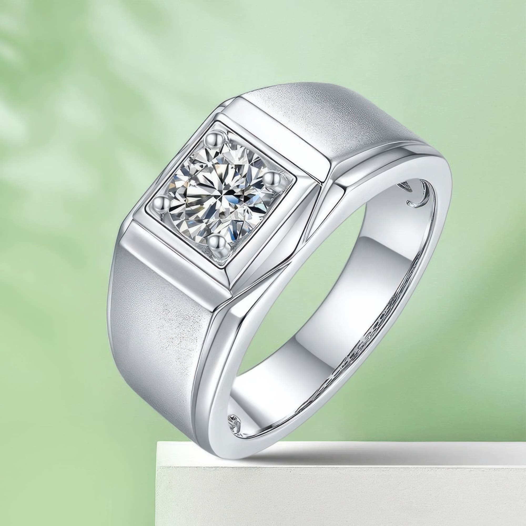 Men's 1 Carat Moissanite Ring | 925 Sterling Silver Round Cut - Image 5