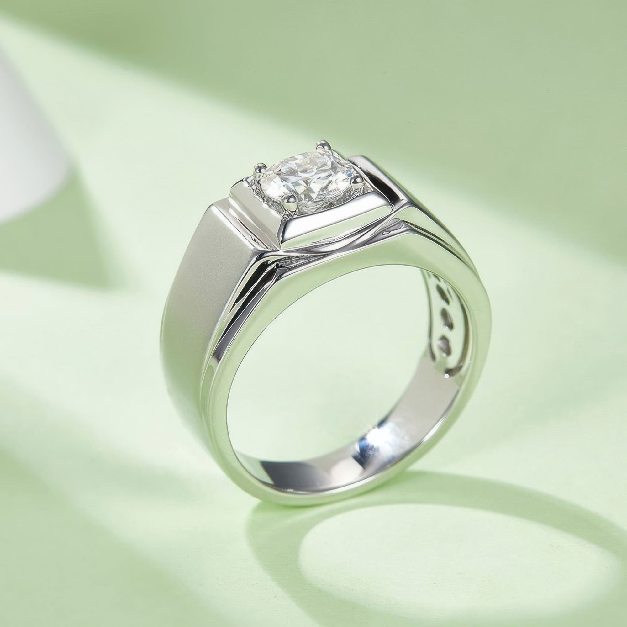 Men's 1 Carat Moissanite Ring | 925 Sterling Silver Round Cut - Image 4