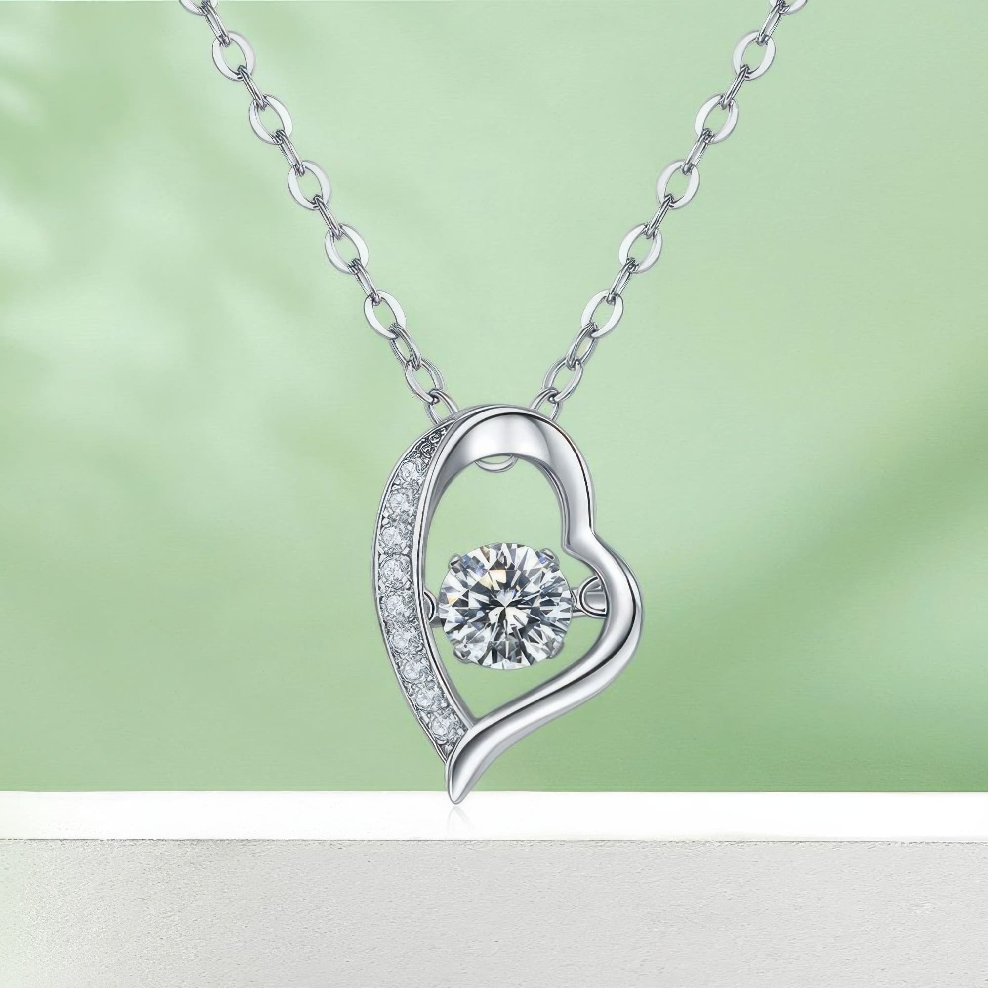 Heart Moissanite Pendant Necklace | 925 Sterling Silver 0.5ct Premium White Stone - Image 5
