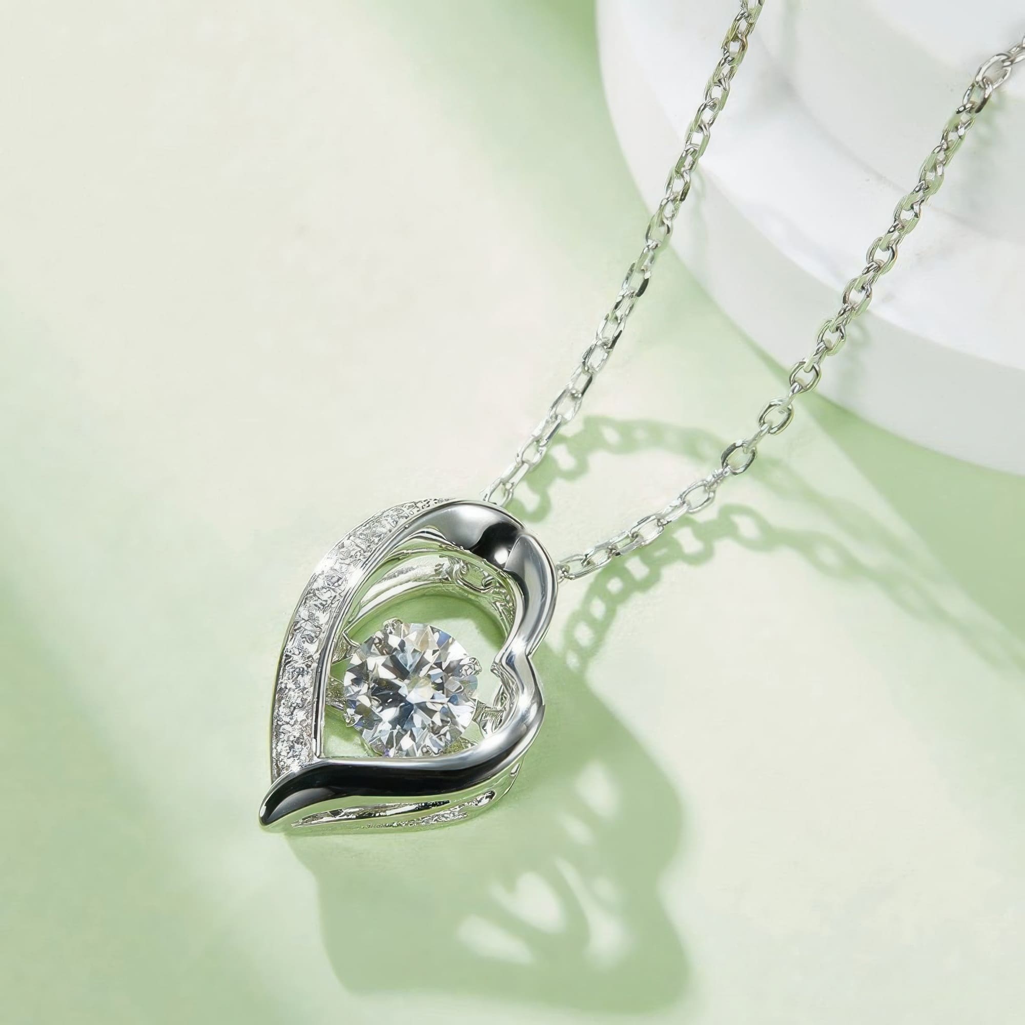 Heart Moissanite Pendant Necklace | 925 Sterling Silver 0.5ct Premium White Stone - Image 4