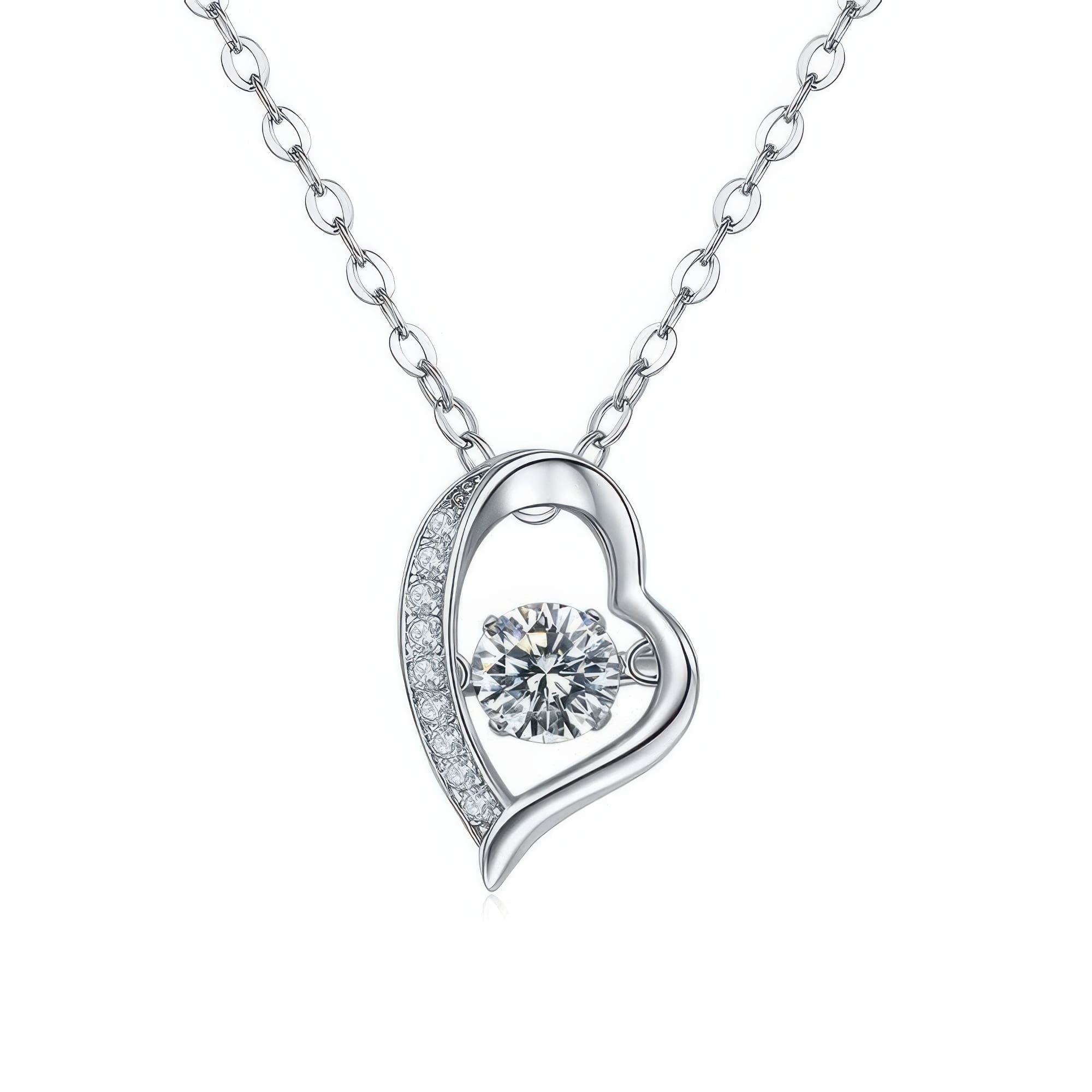 Heart Moissanite Pendant Necklace | 925 Sterling Silver 0.5ct Premium White Stone