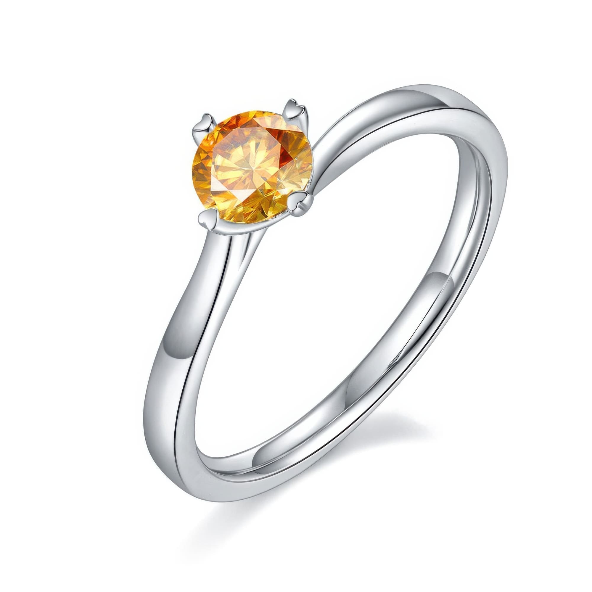 Twisted Moissanite Ring 925 Sterling Silver | 0.5ct Multi-Color Four-Prong Statement Ring - Image 4