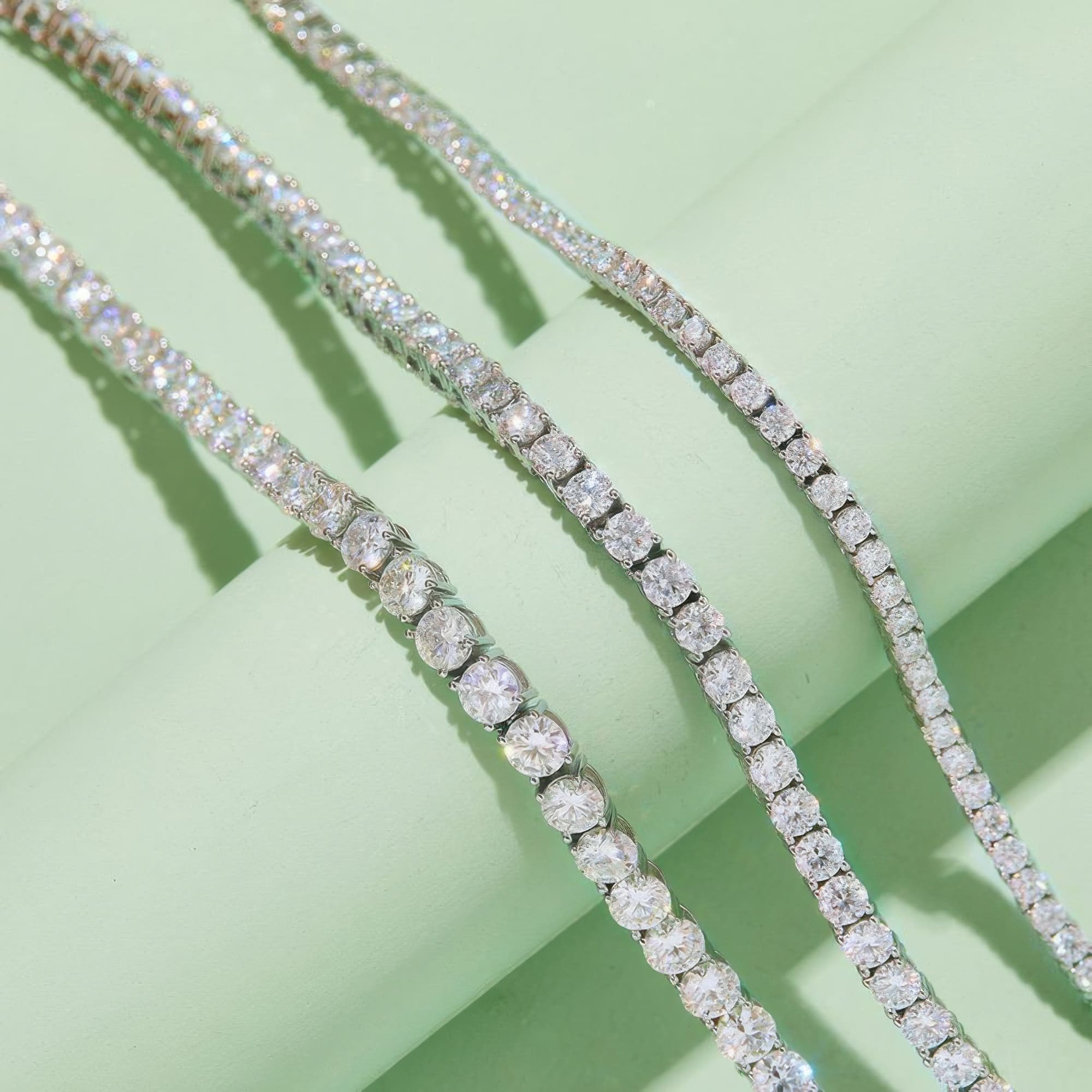 4mm Moissanite Tennis Chain Necklace - Image 2