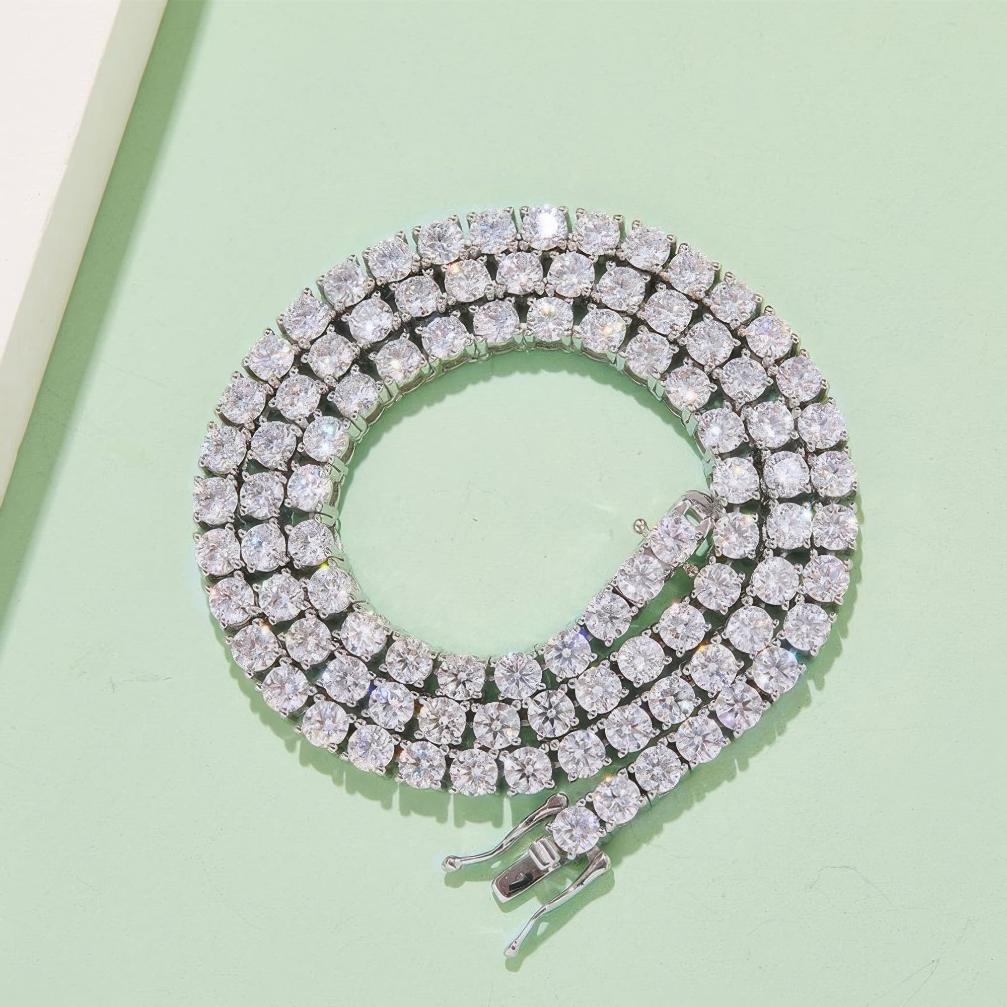 4mm Moissanite Tennis Chain Necklace - Image 4