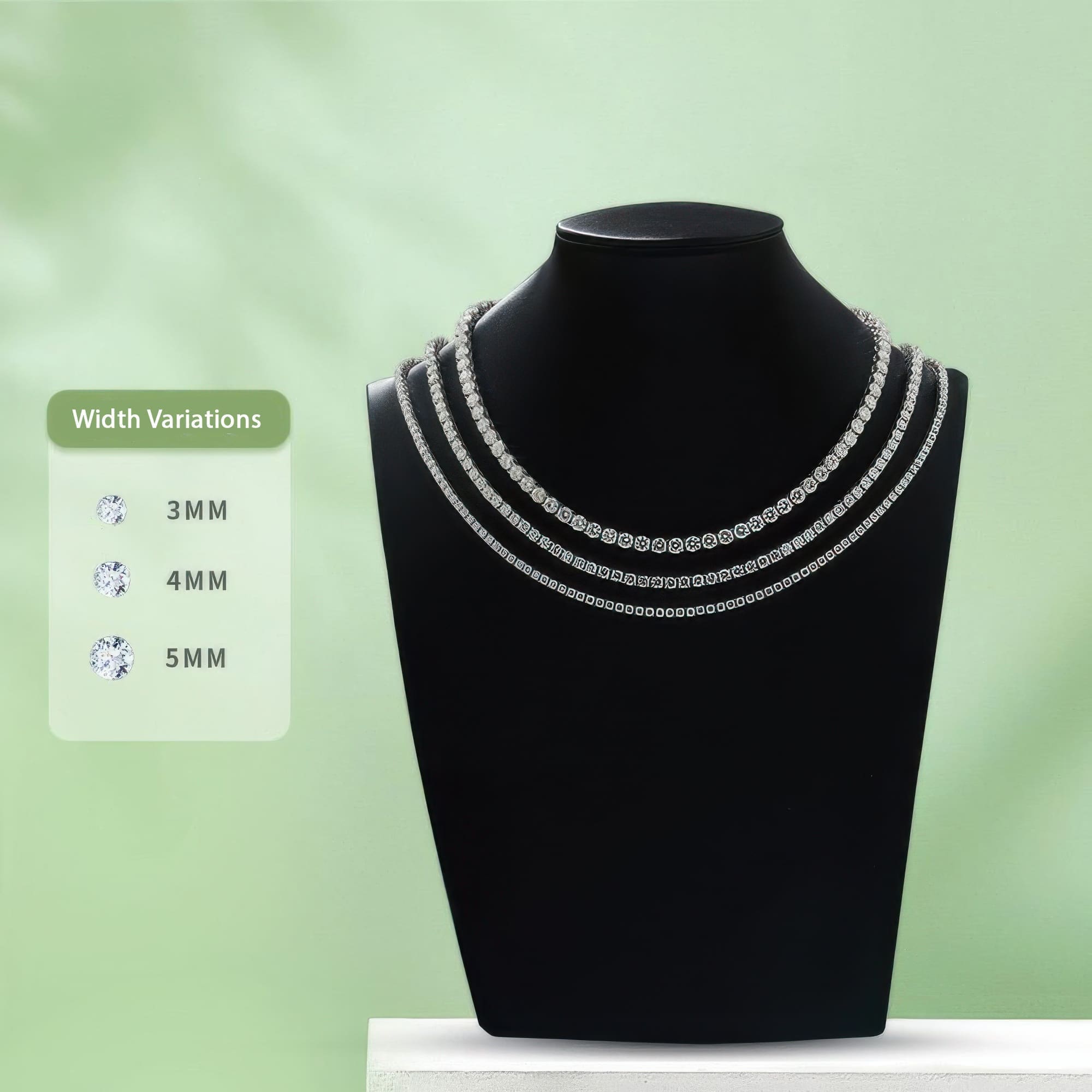 4mm Moissanite Tennis Chain Necklace - Image 5