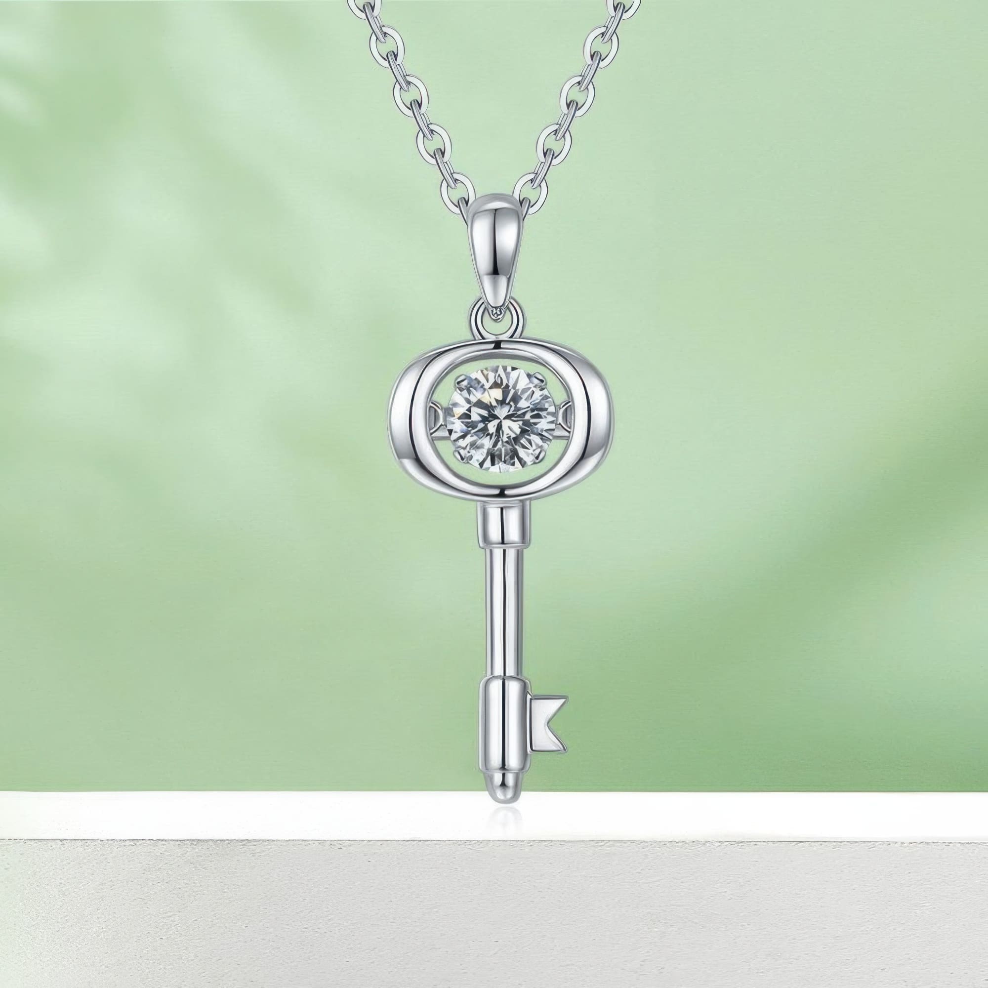Geometric Lock Moissanite Pendant | Premium 0.5ct Moissanite Necklace | Unisex Fashion - Image 6