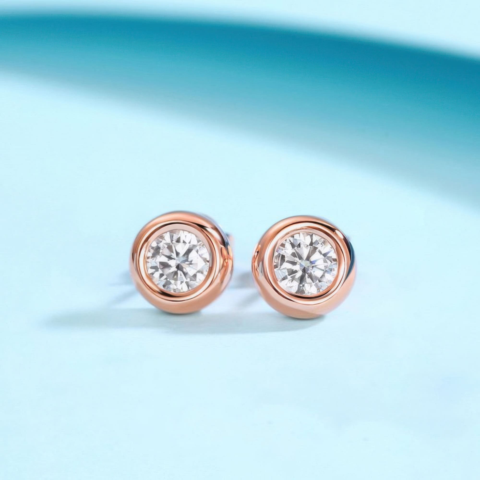 Water Bubble Moissanite Jewelry Set | 925 Silver Rose Gold Plated 2CT Diamond Alternative - alternate view