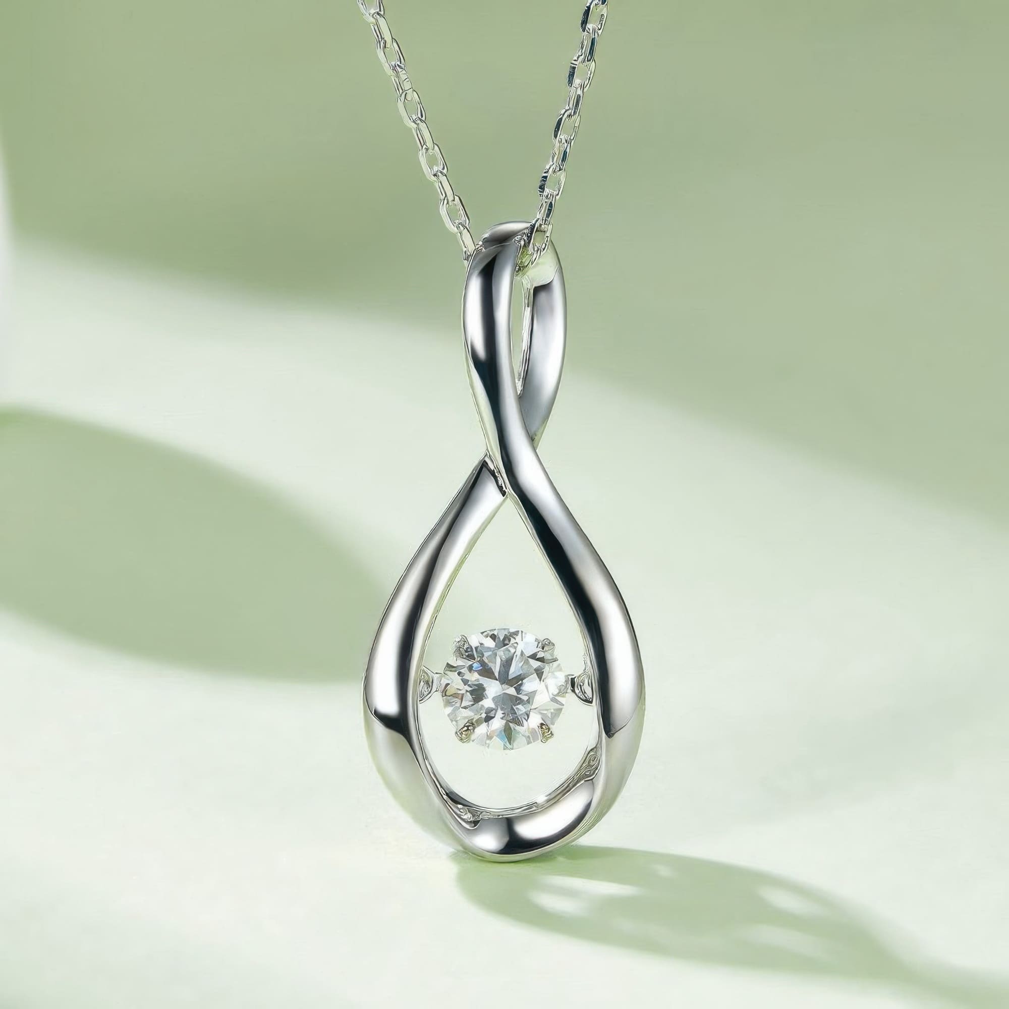 Irregular Geometric Moissanite Pendant Necklace | Modern Minimalist Design for Women - Image 3