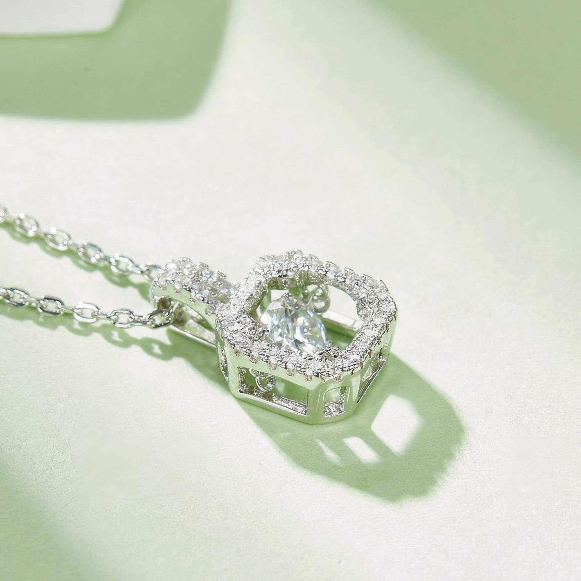 Princess Cut Moissanite Pendant Necklace | Modern Geometric 925 Sterling Silver - Image 4