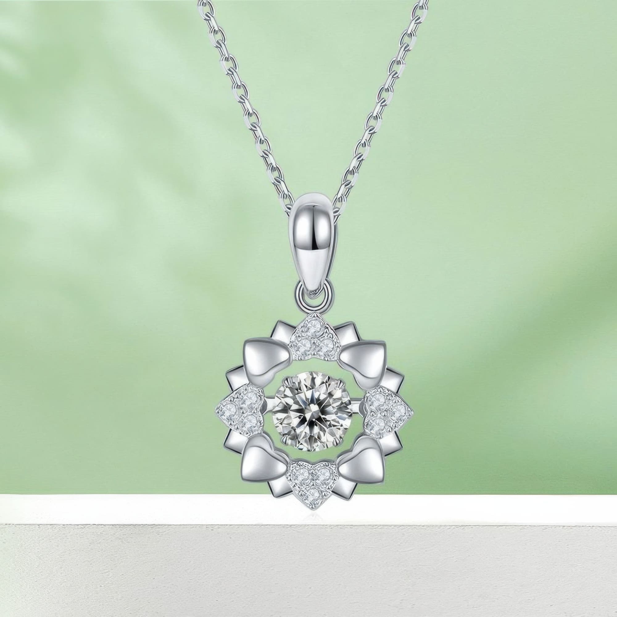 Minimalist Geometric Moissanite Heart Pendant | 925 Sterling Silver 0.5ct Fashion Necklace - Image 6