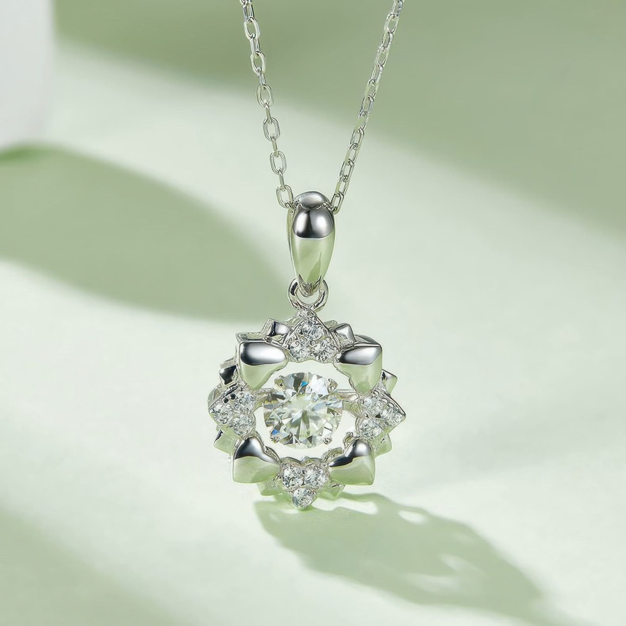 Minimalist Geometric Moissanite Heart Pendant | 925 Sterling Silver 0.5ct Fashion Necklace - Image 3