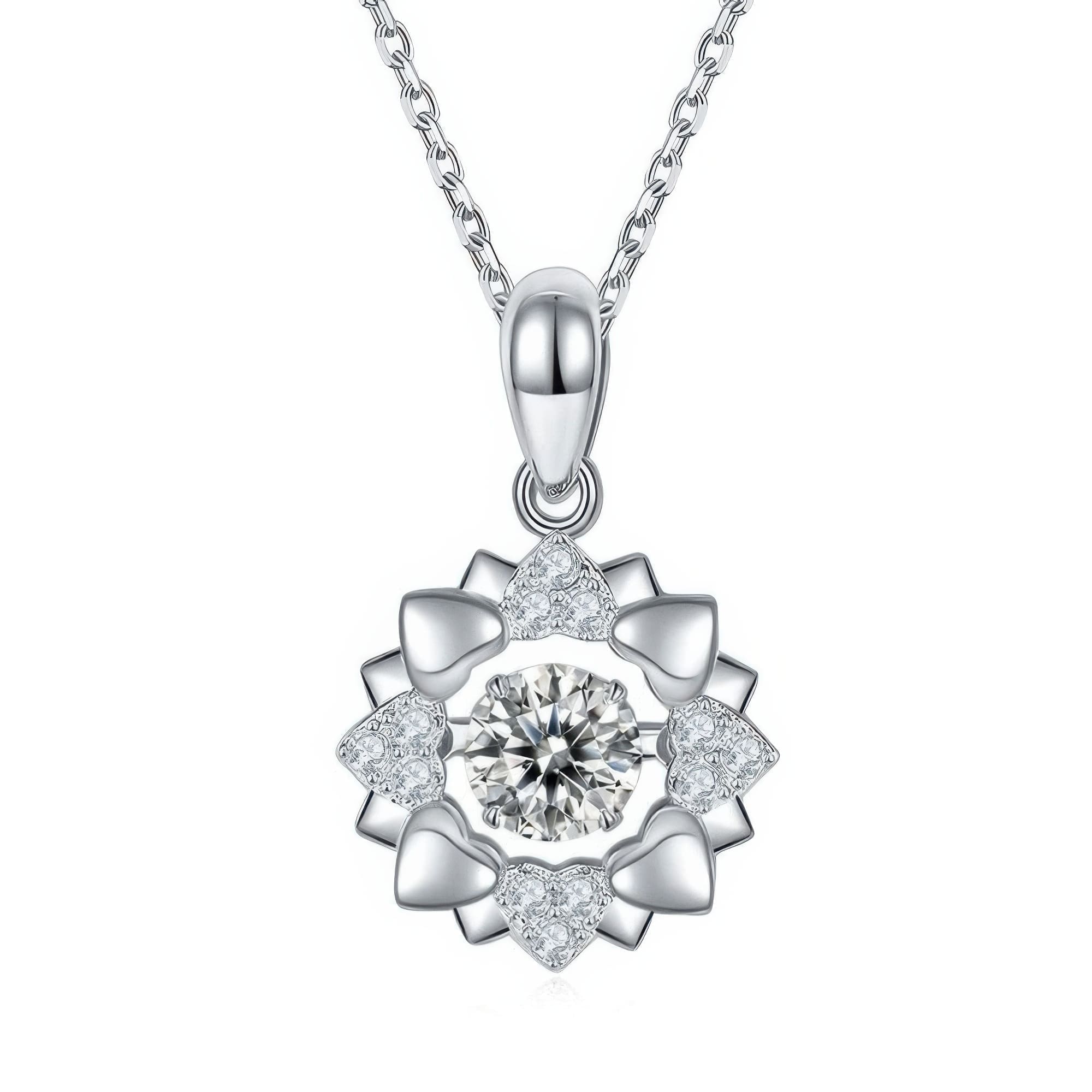 Minimalist Geometric Moissanite Heart Pendant | 925 Sterling Silver 0.5ct Fashion Necklace