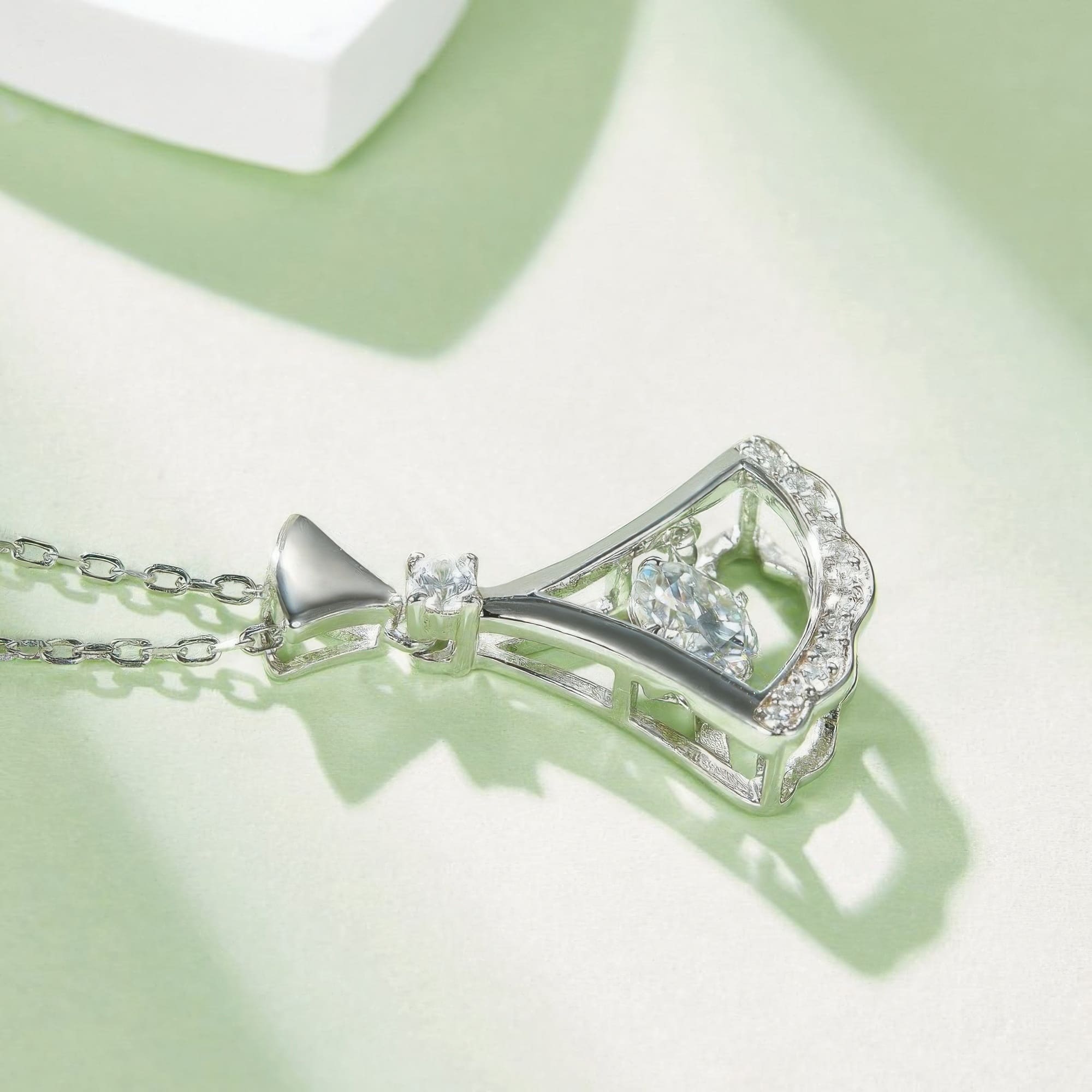 Dancing Dress Moissanite Pendant Necklace | 925 Sterling Silver Fashion Jewelry for Women - Image 5