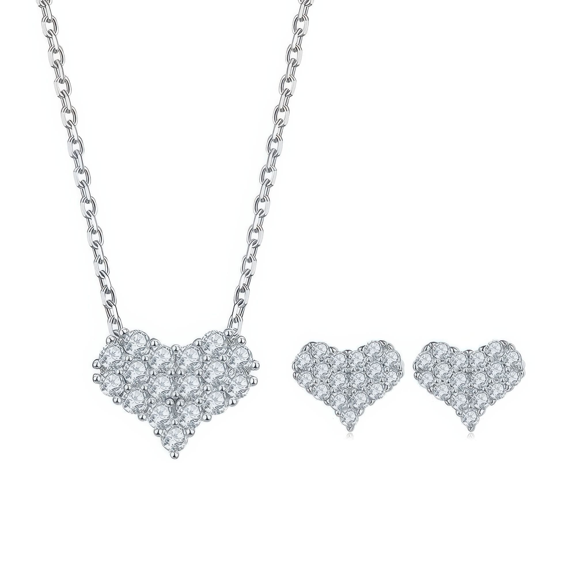 Heart Moissanite Jewelry Set | 925 Silver 4-Piece Romantic Love Collection