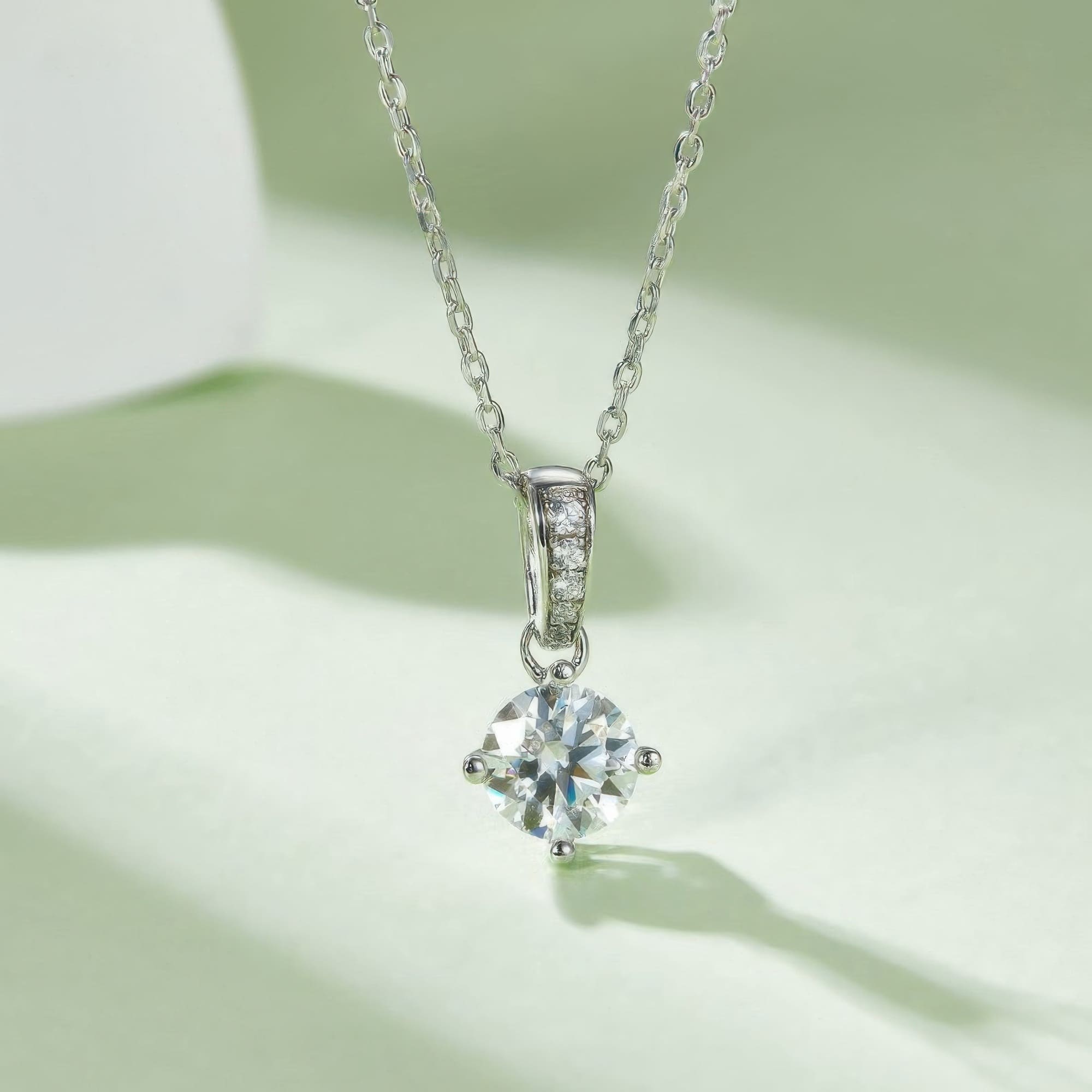 4-Prong Round Cut Moissanite Jewelry Set | 925 Silver Geometric Jewelry - Image 4