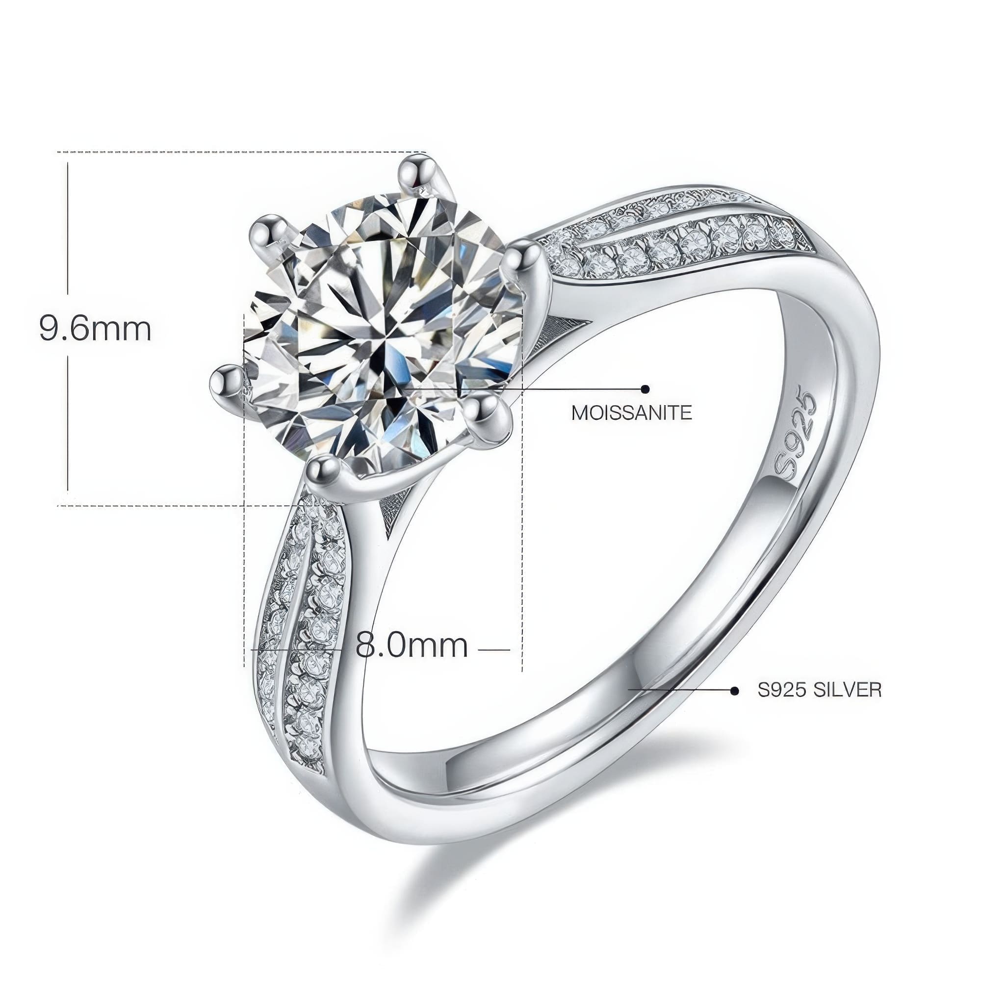 2 Carat Queen-Style Moissanite Statement Ring - Image 6