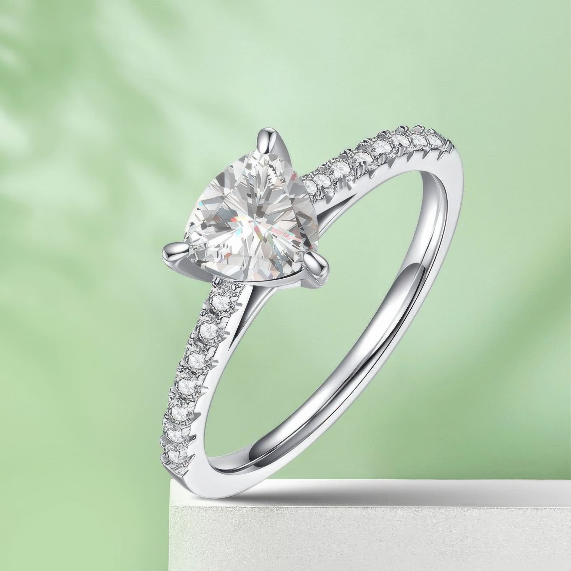 1CT Asymmetric Triangle Moissanite Ring - Image 5