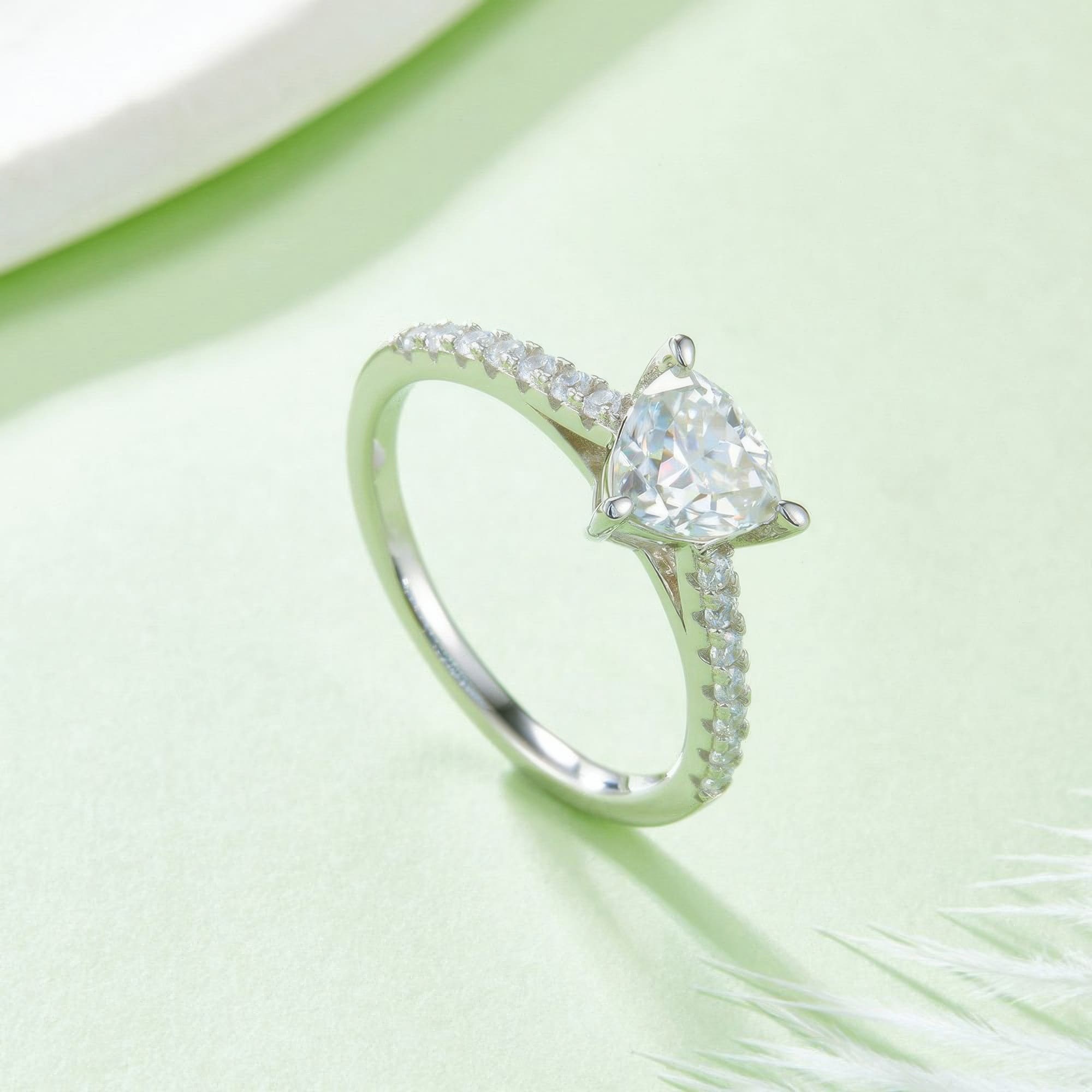 1CT Asymmetric Triangle Moissanite Ring - Image 3