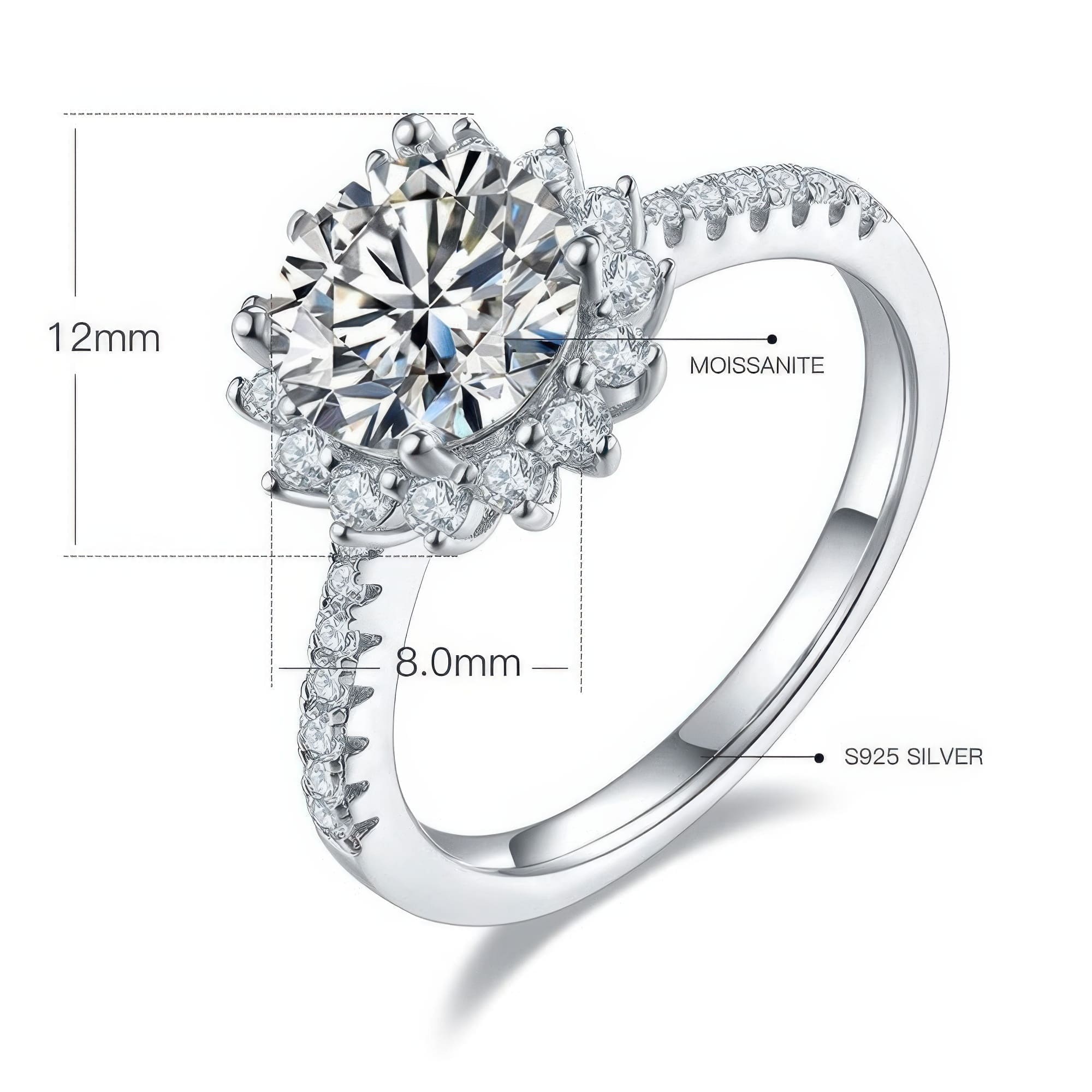 Vintage Sunflower Moissanite Ring - Image 6