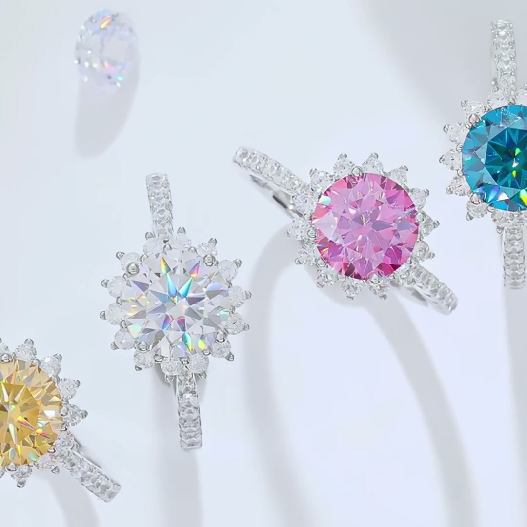 Vintage Sunflower Moissanite Ring product video thumbnail