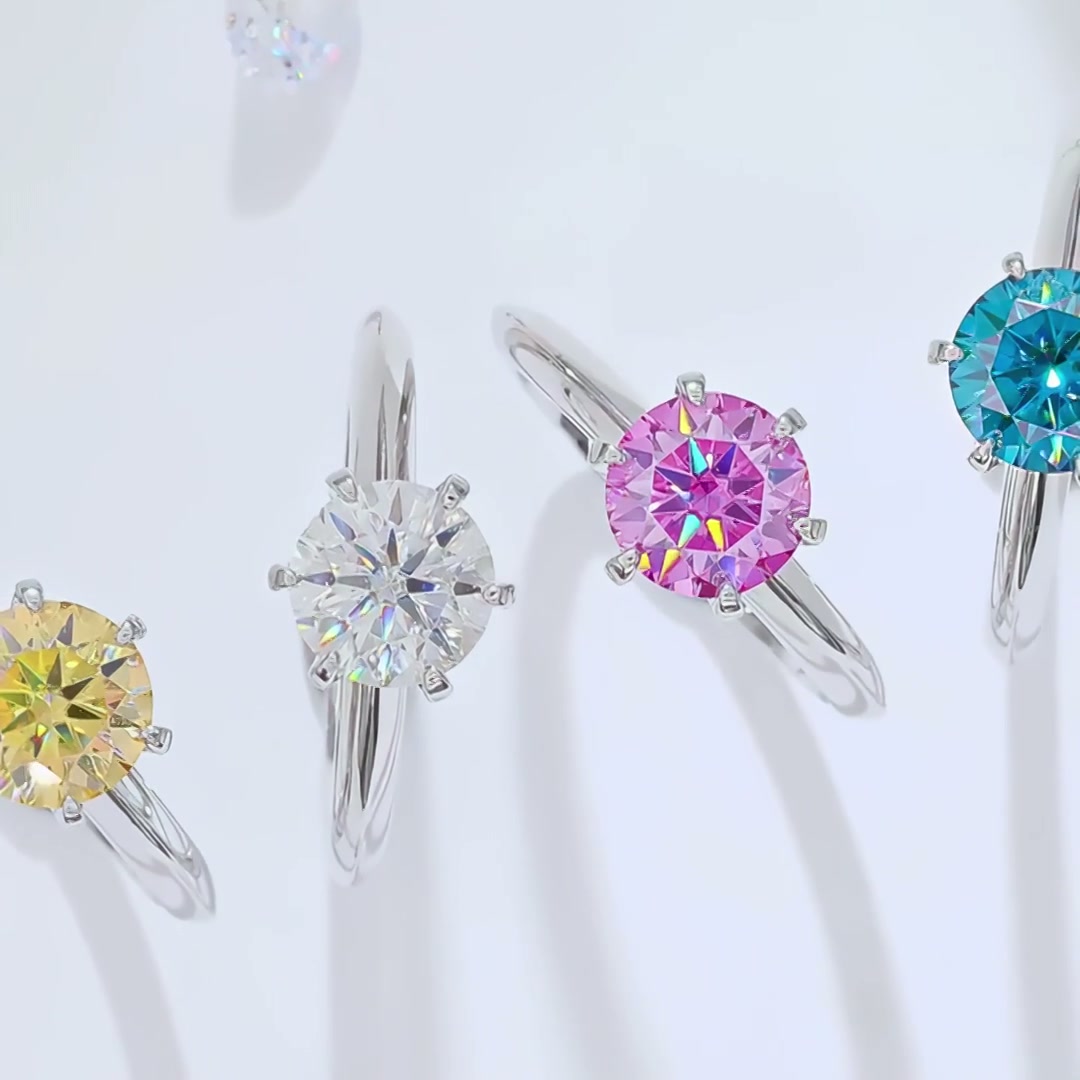 1.5ct Classic Six Prong Moissanite Ring product video thumbnail