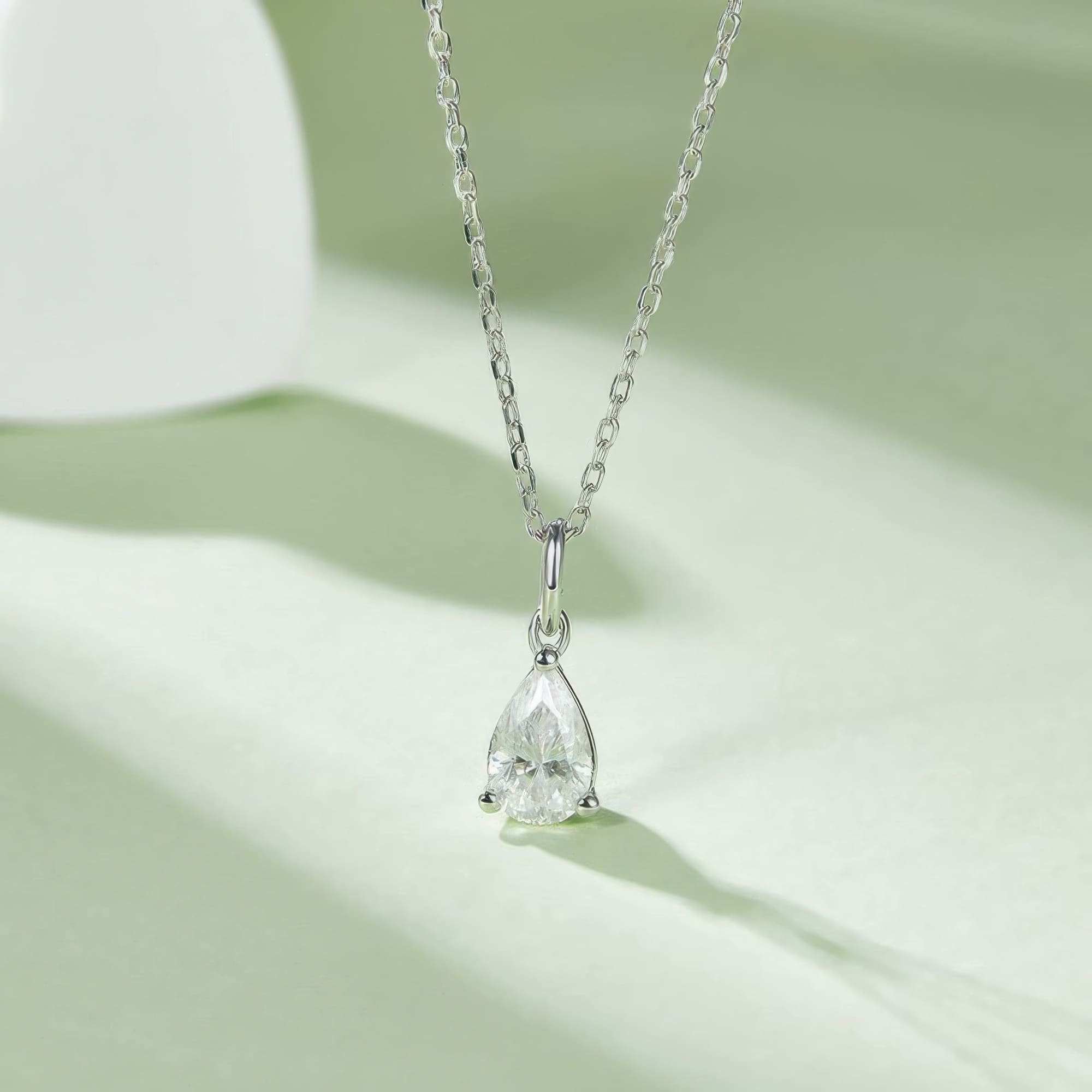 Pear Moissanite Jewelry Set | 1.5 TCW Teardrop Necklace Earring Set 925 Silver - Image 5