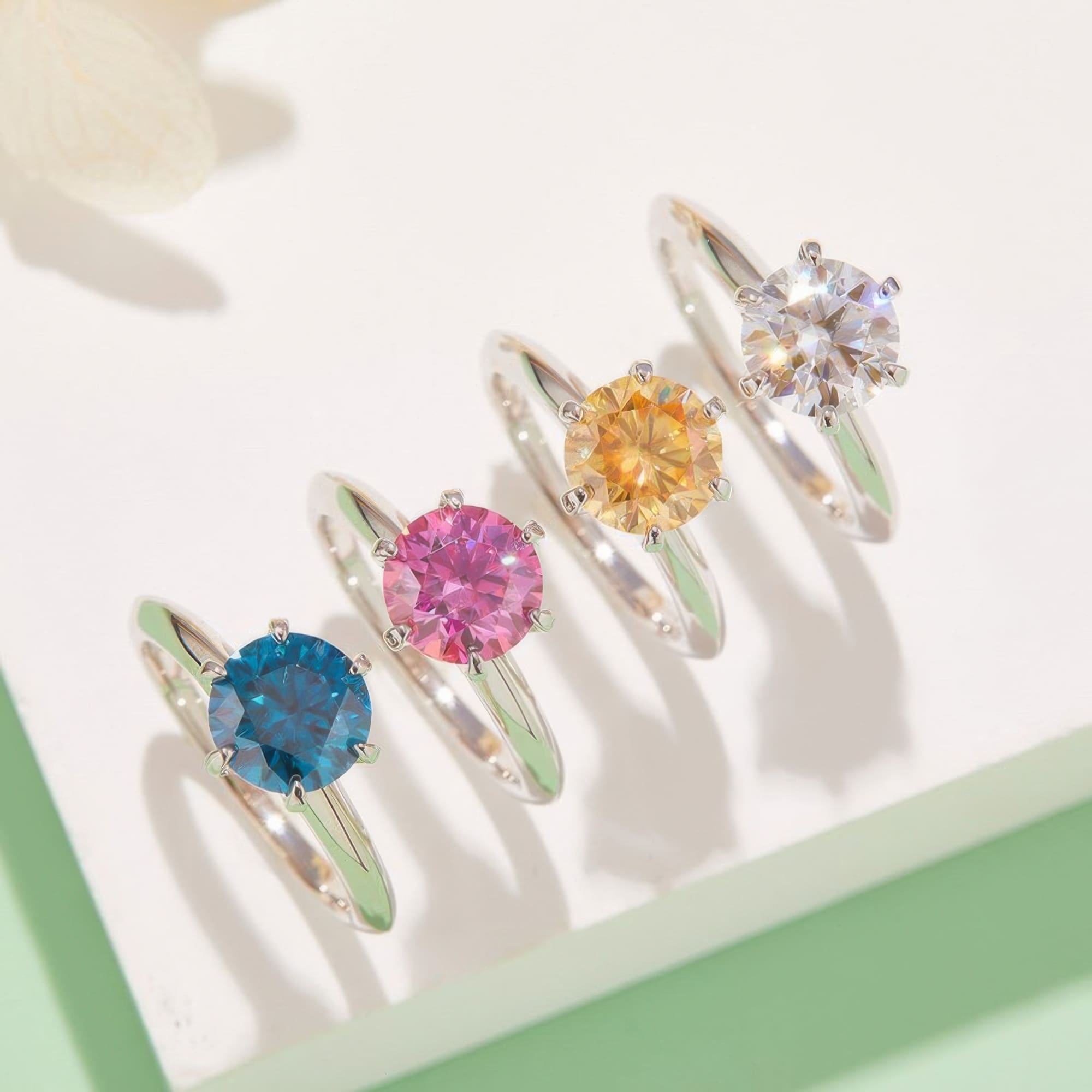 2ct Moissanite Engagement Ring | 6-Prong Classic T-Style Ring - alternate view