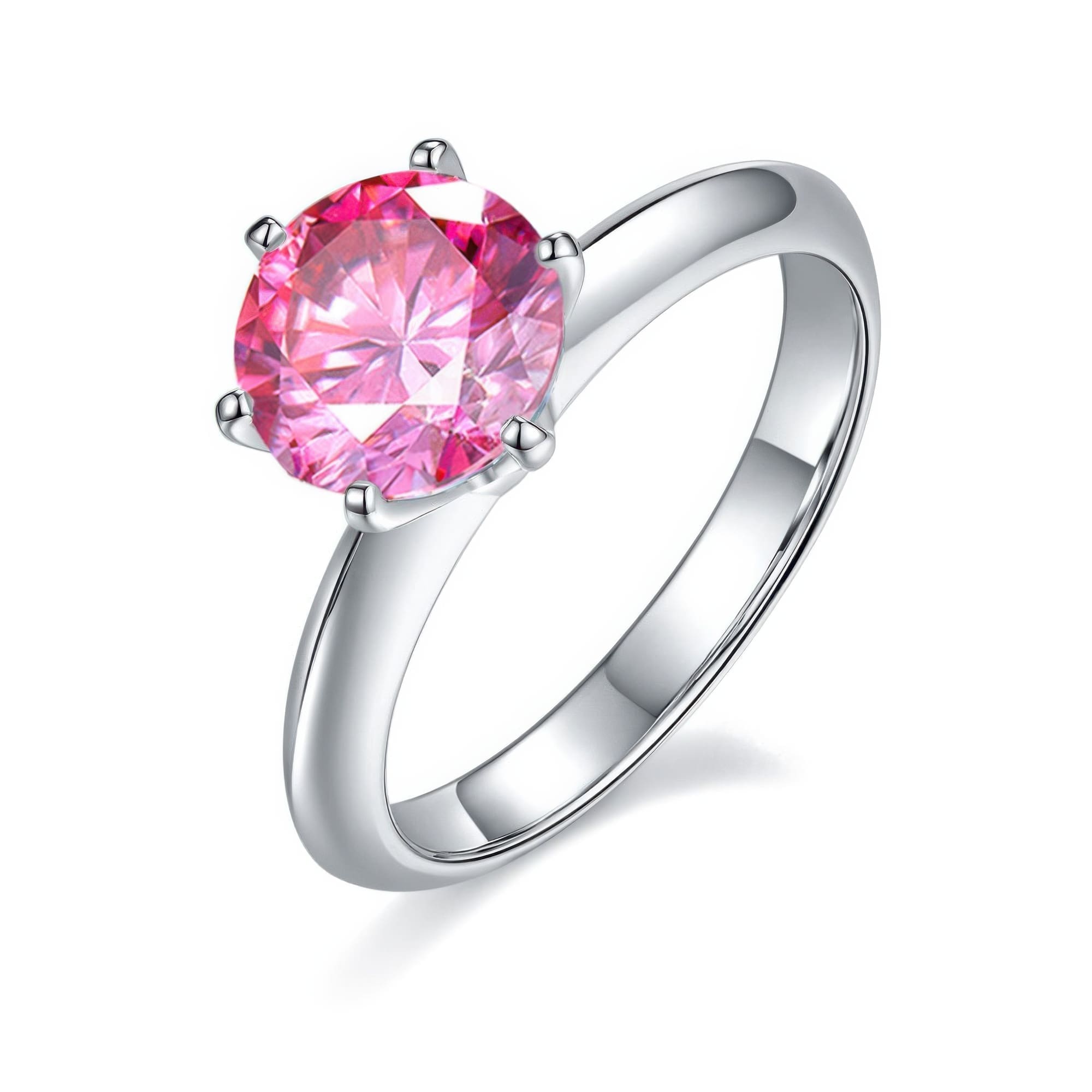 2ct Moissanite Engagement Ring | 6-Prong Classic T-Style Ring