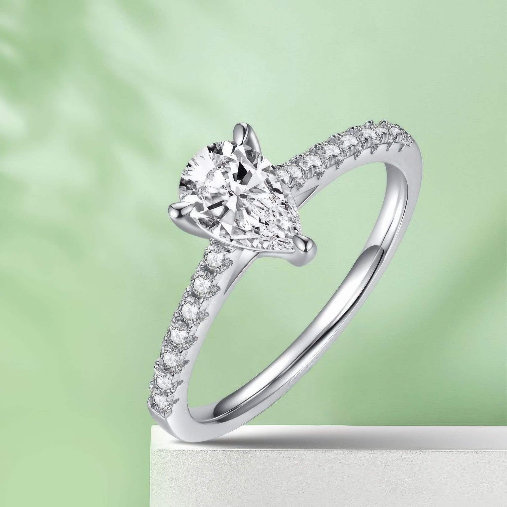 1ct Pear Moissanite Ring | 925 Silver D-Color - Image 5