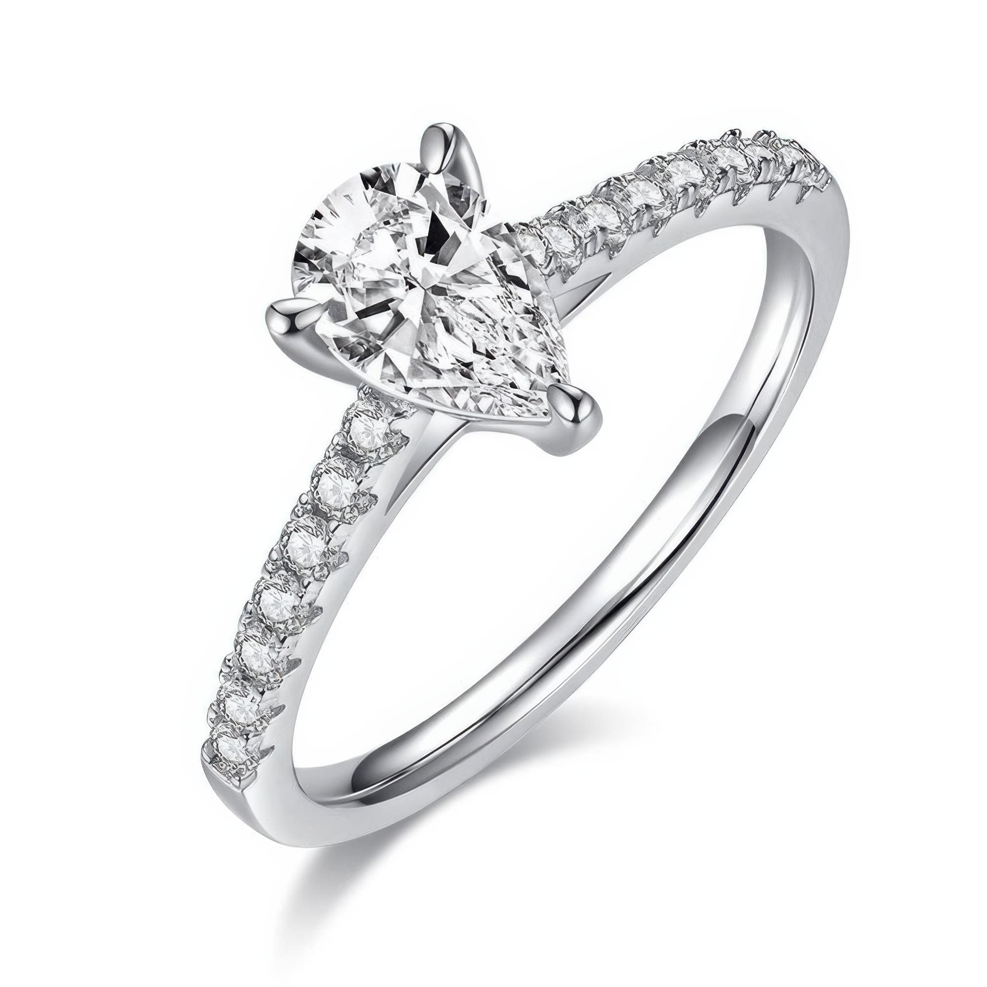1ct Pear Moissanite Ring | 925 Silver D-Color