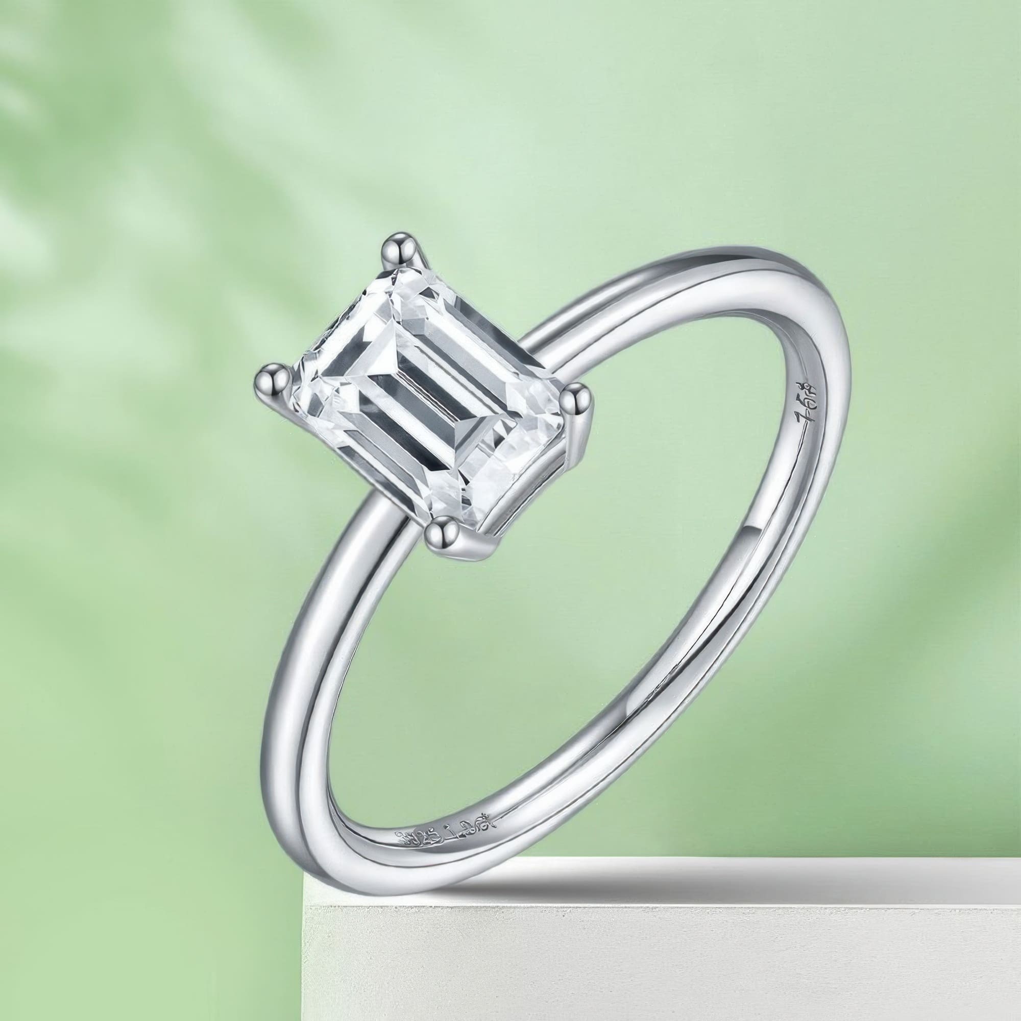 1CT Square Cut Moissanite Statement Ring - Image 5