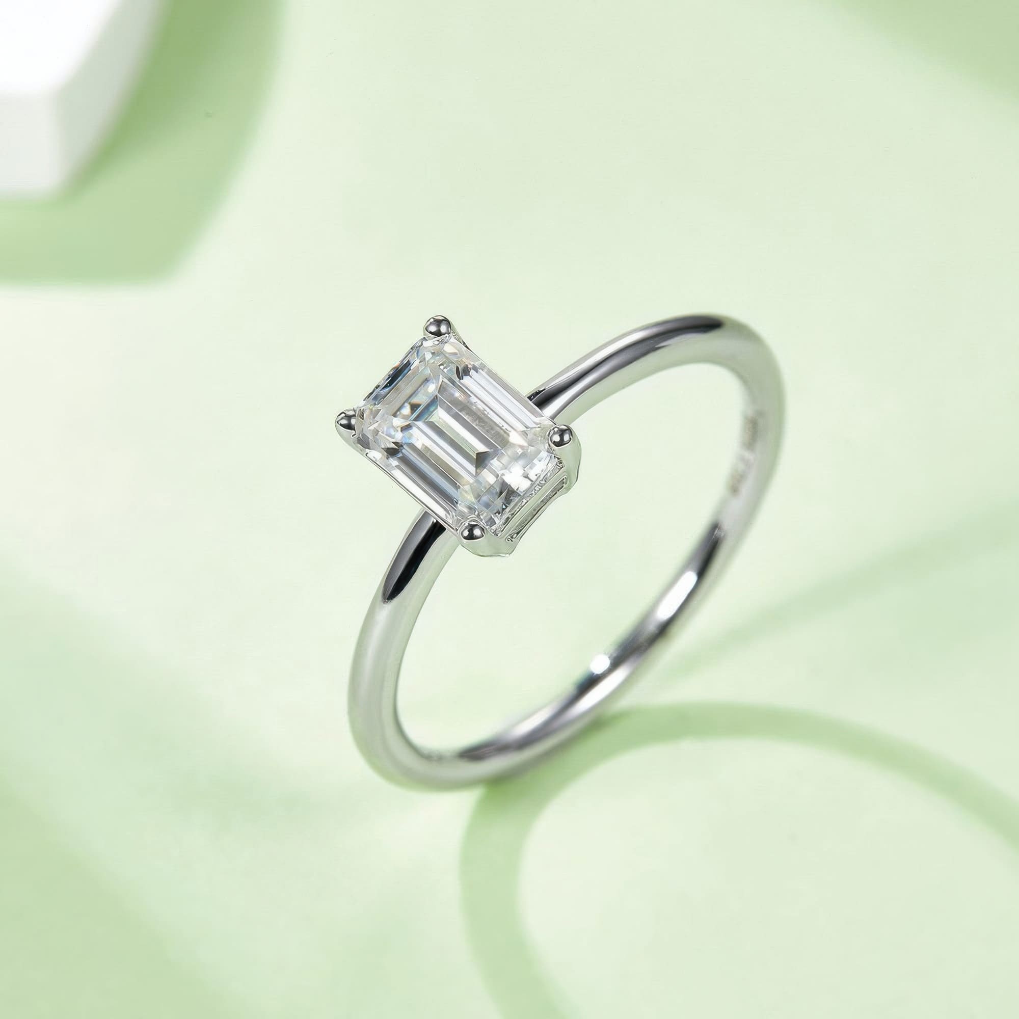 1CT Square Cut Moissanite Statement Ring - Image 4