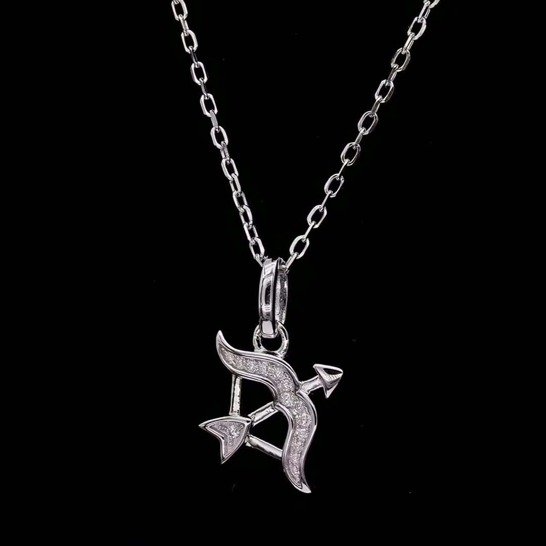Sagittarius Constellation Moissanite Pendant Necklace | Minimalist Zodiac Jewelry product video thumbnail