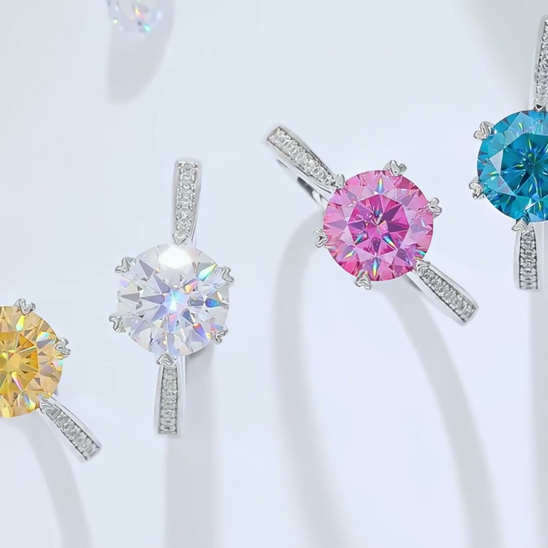 Fantasy Forest Moissanite Ring | 2ct VVS Clarity Multi-Color product video thumbnail