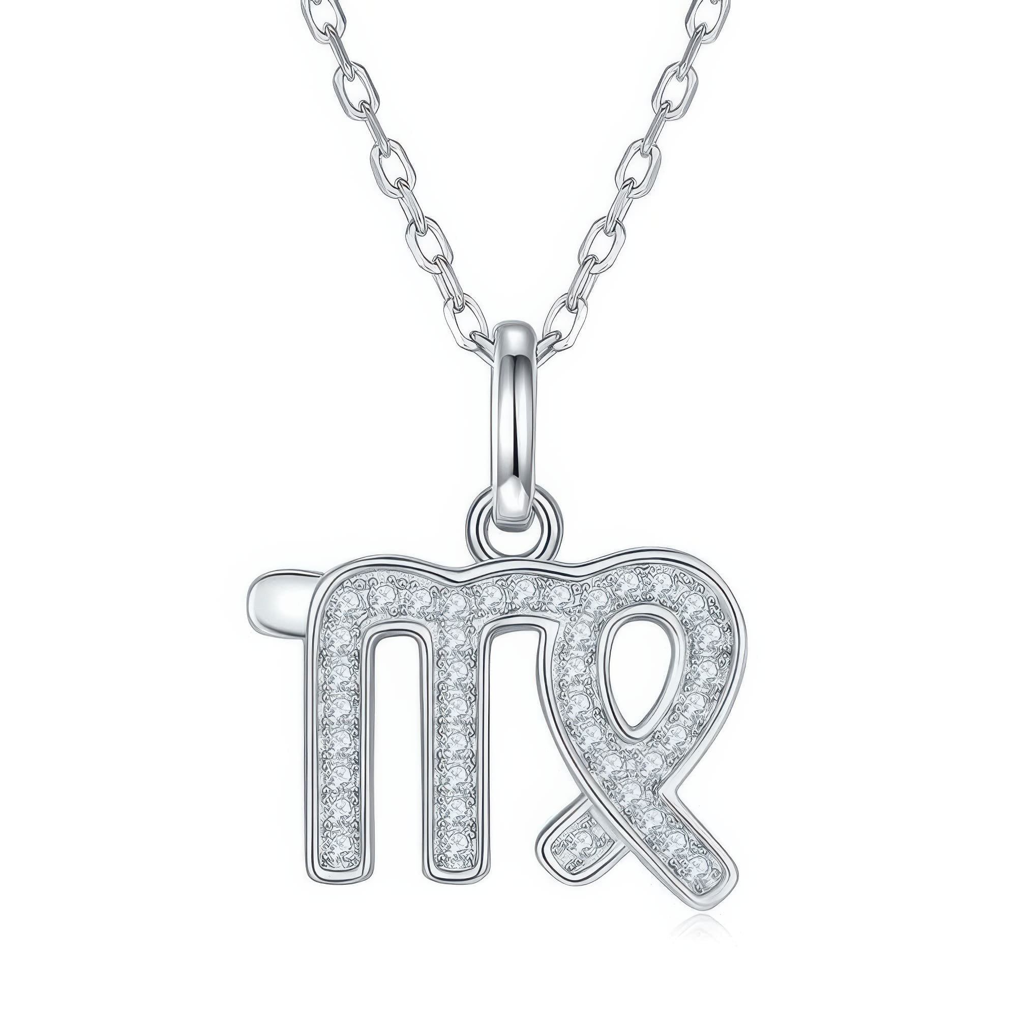 Virgo Constellation Moissanite Pendant Necklace | Dainty Zodiac Collarbone Chain